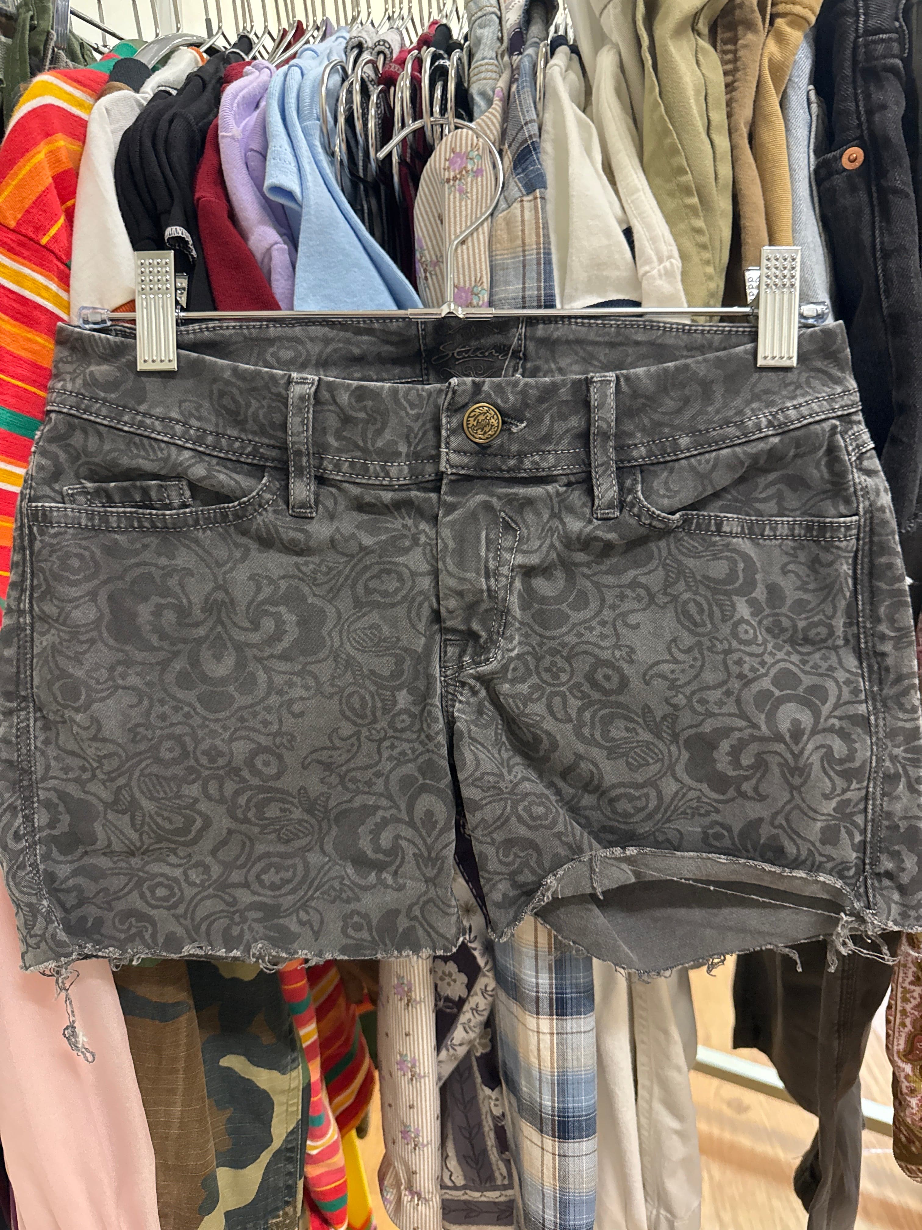Venus Of The Desert Vtg Stitch’s Paisley Charcoal Cutoffs available in Joshua Tree at JT Trading Post