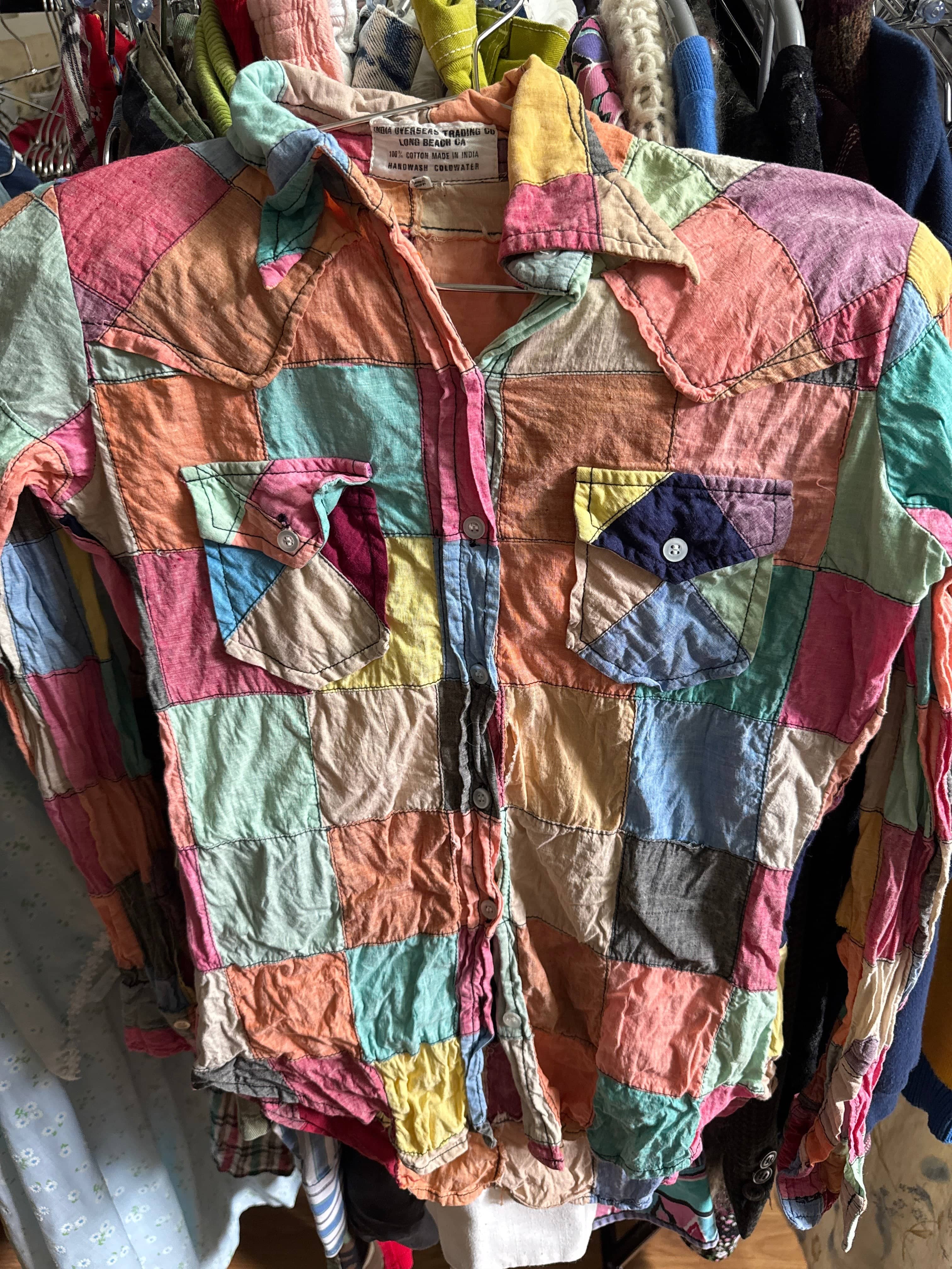 Venus Of The Desert VTG Thrashed Cotton Patchwork Shirt available in Joshua Tree at JT Trading Post