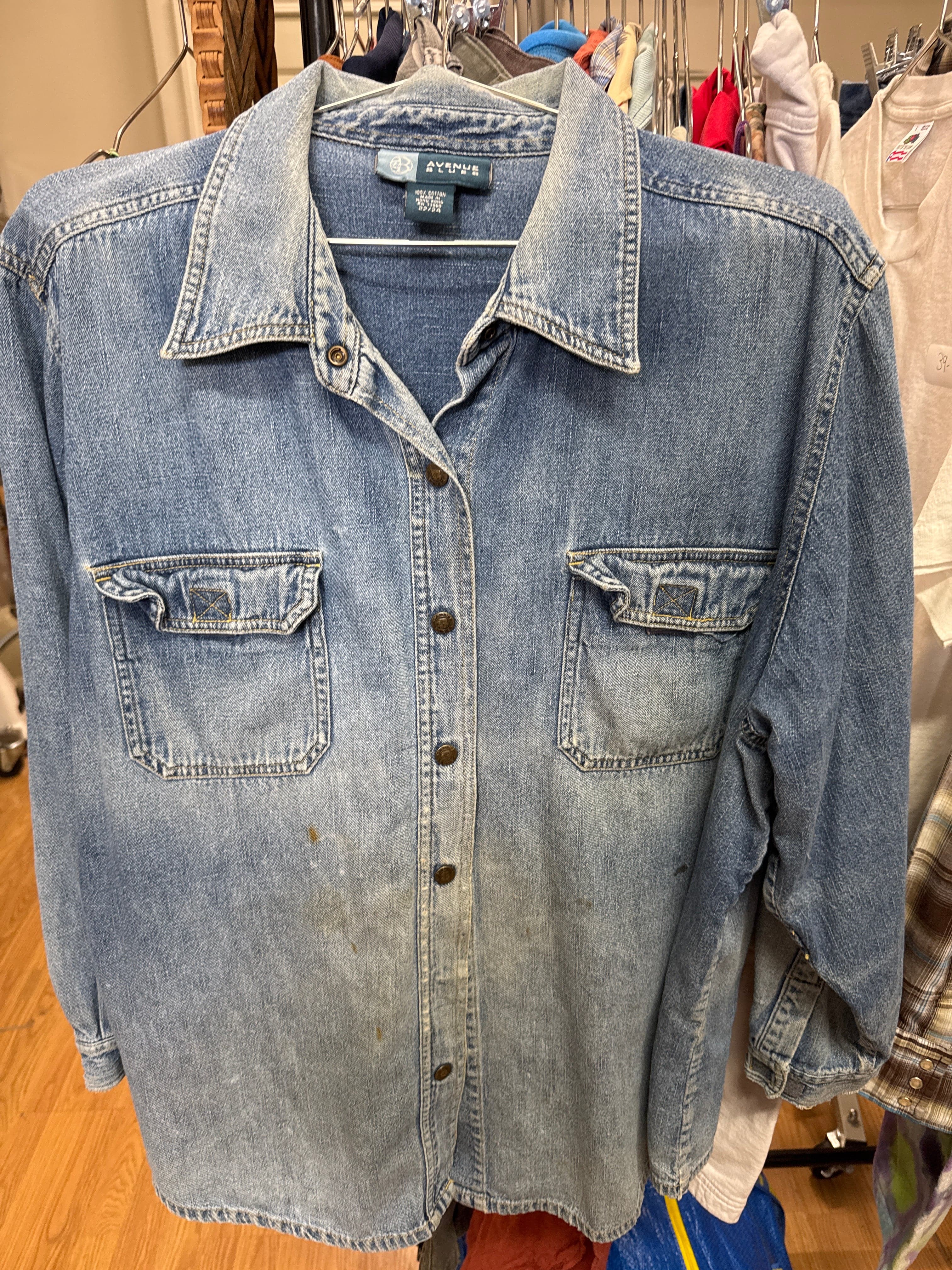 Venus Of The Desert Vtg Thrashed Denim Button Up available in Joshua Tree at JT Trading Post