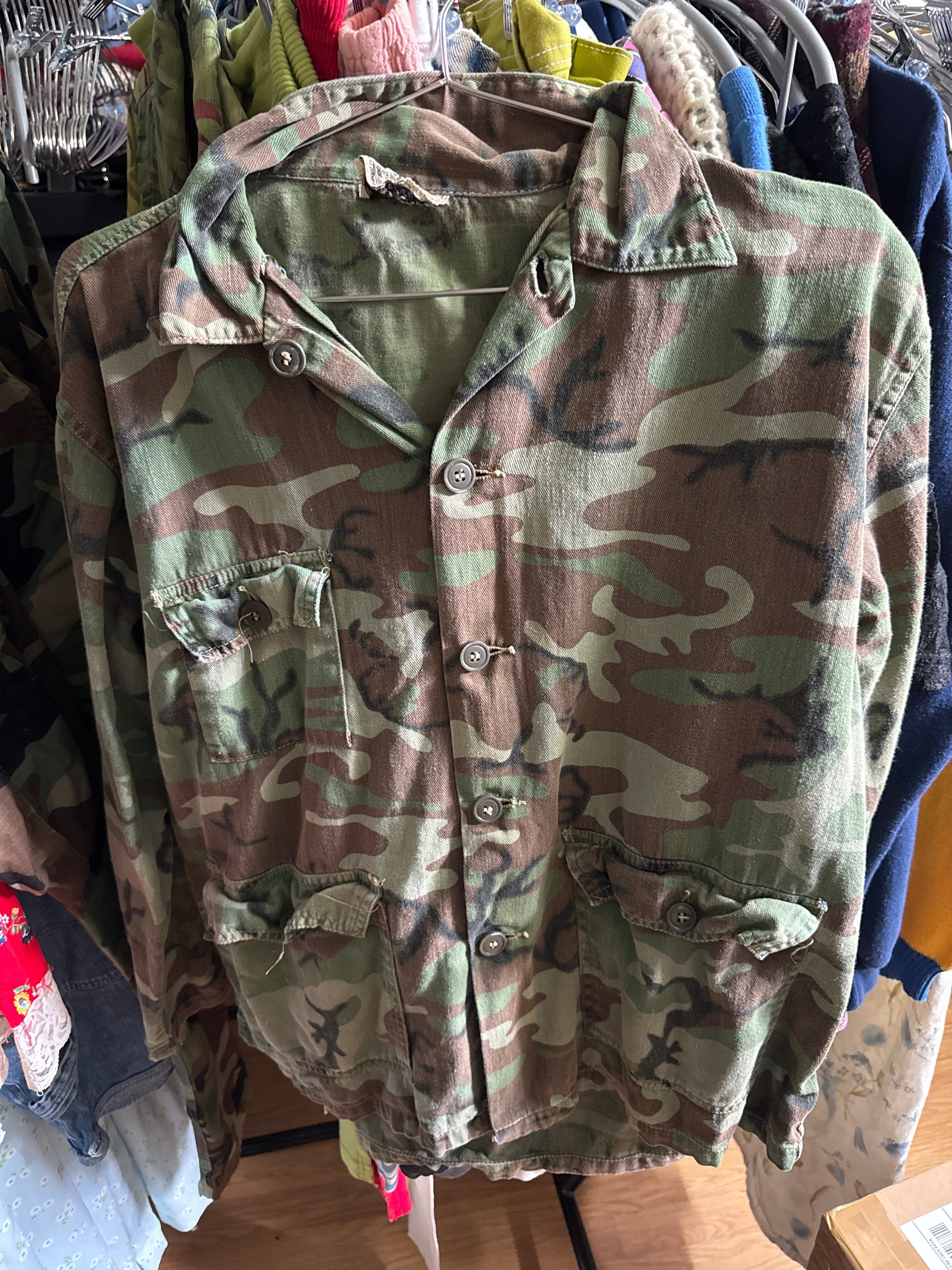 Venus Of The Desert VTG Thrashed Duxbak Camo Chore Coat available in Joshua Tree at JT Trading Post