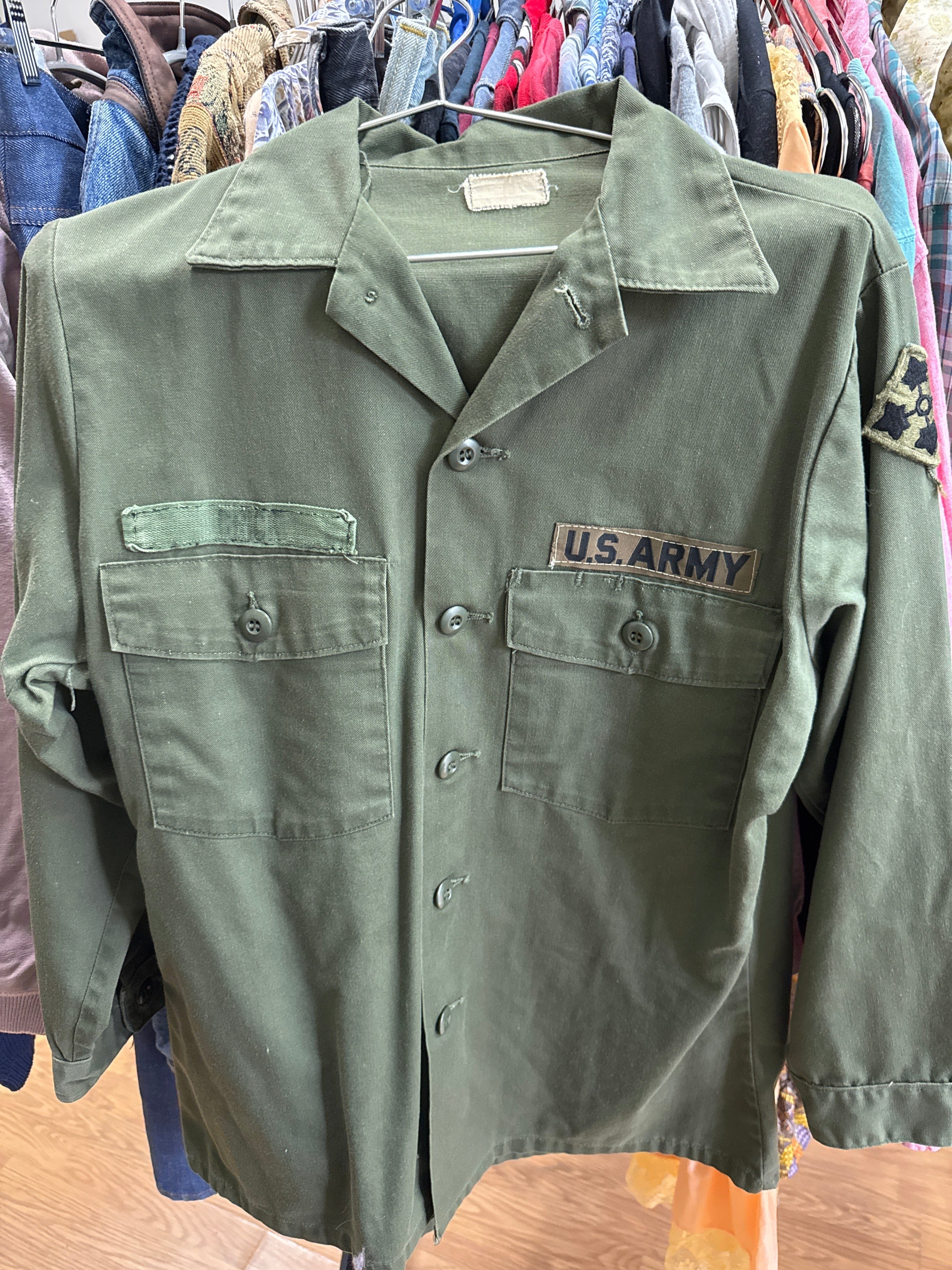 Venus Of The Desert Vtg US Army Grn Fatigue Shirt available in Joshua Tree at JT Trading Post