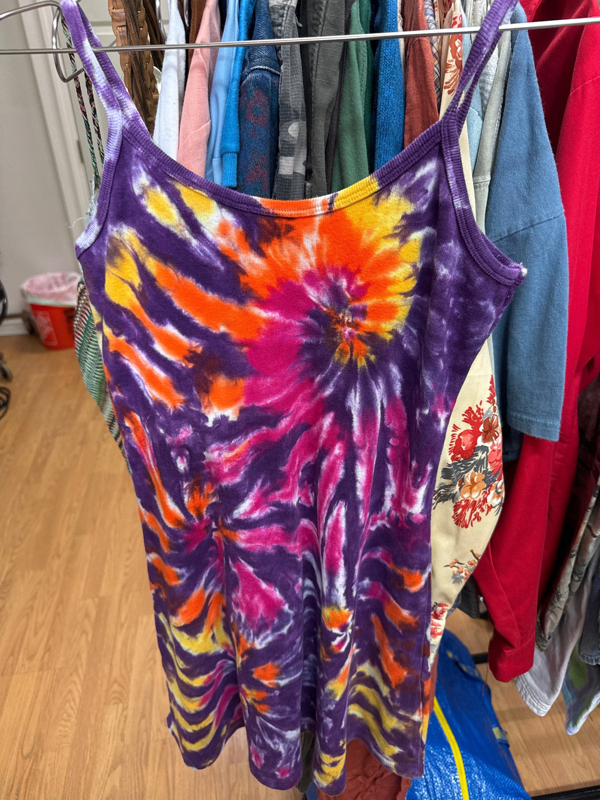 Vtg USA Cotton Tie Dye Dress