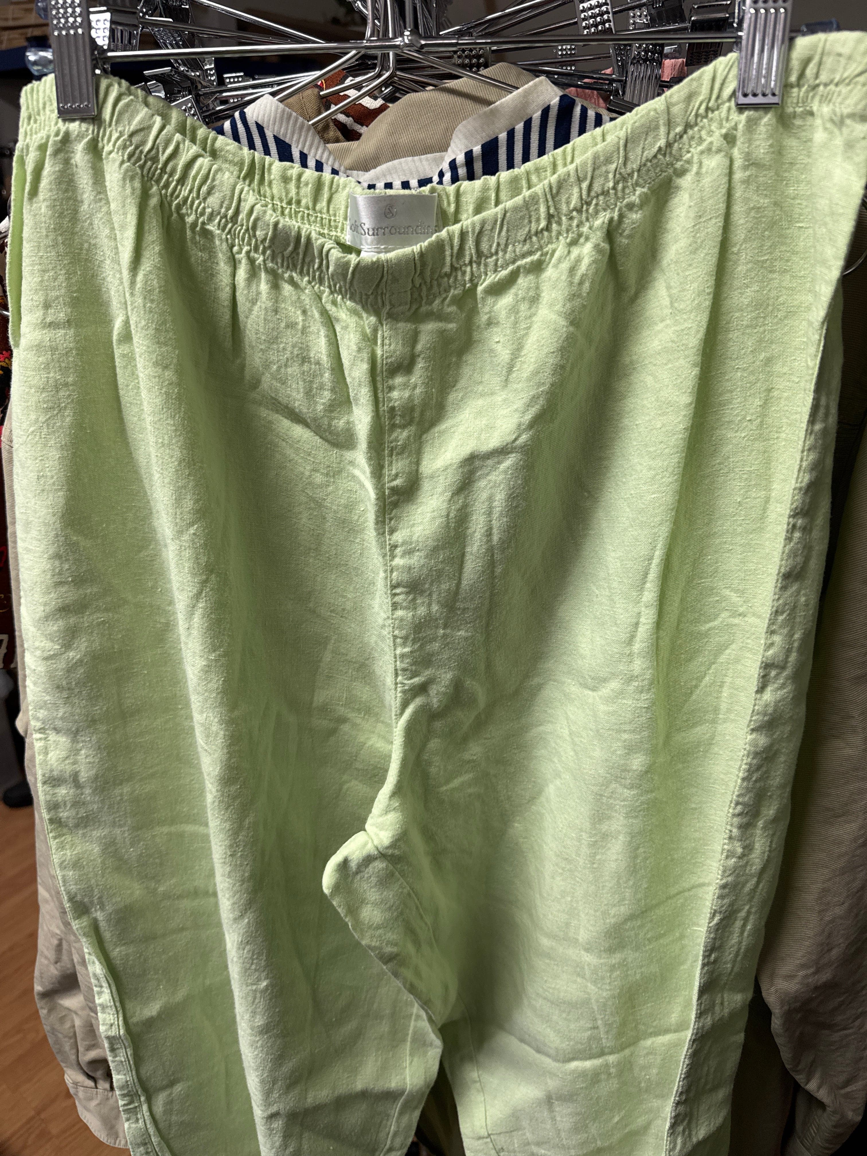 Venus Of The Desert VTG USA Grn Linen Pants available in Joshua Tree at JT Trading Post