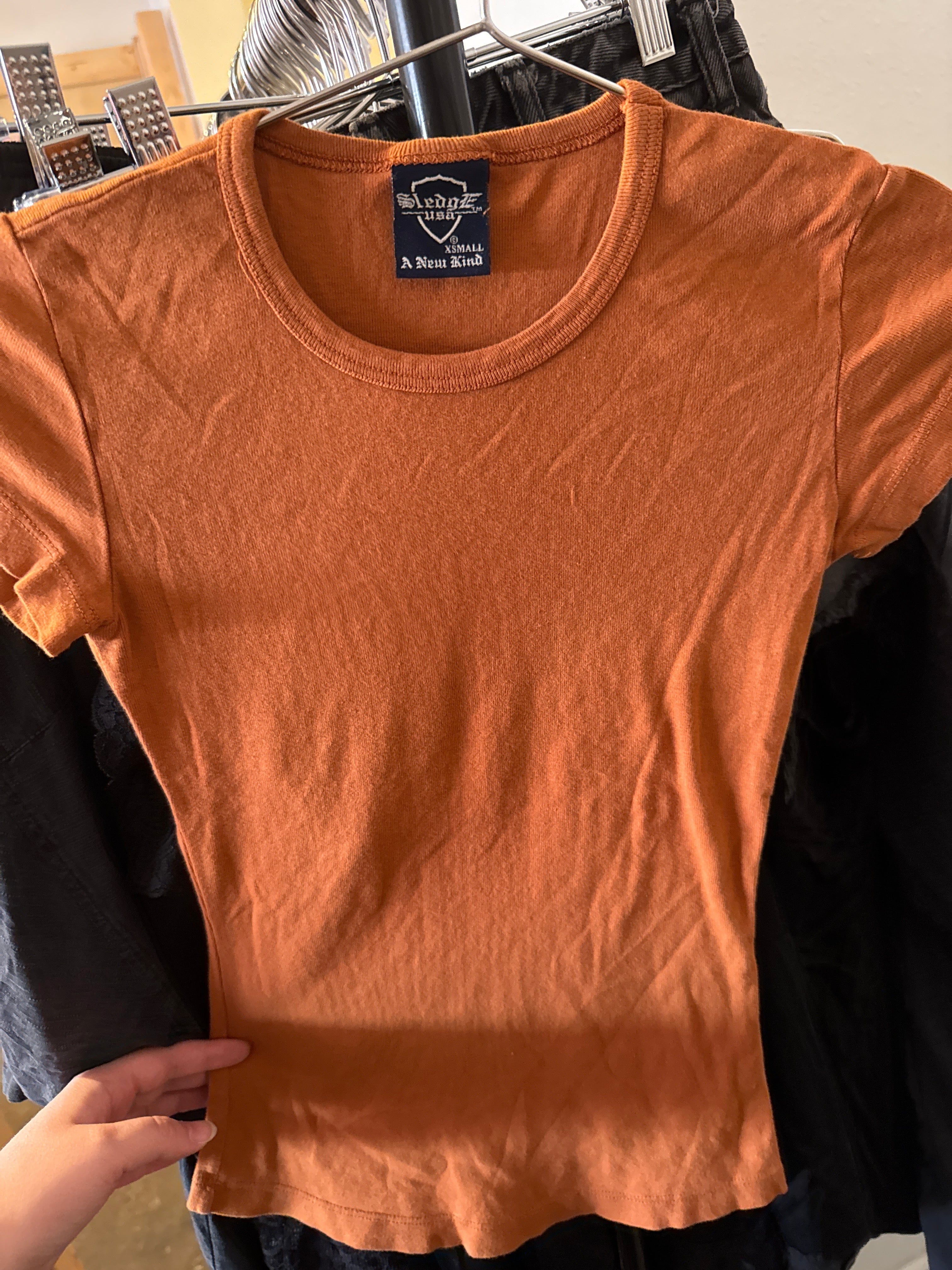 Venus Of The Desert VTG USA OD Orange Baby Tee available in Joshua Tree at JT Trading Post