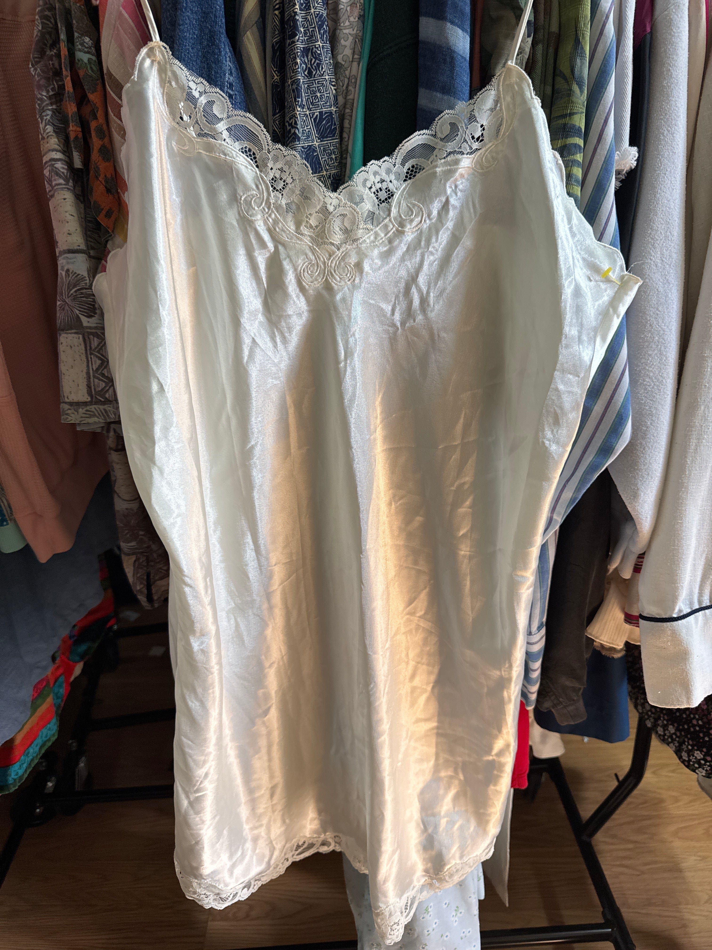 Venus Of The Desert VTG White Lacy Scallop Slip Dress available in Joshua Tree at JT Trading Post