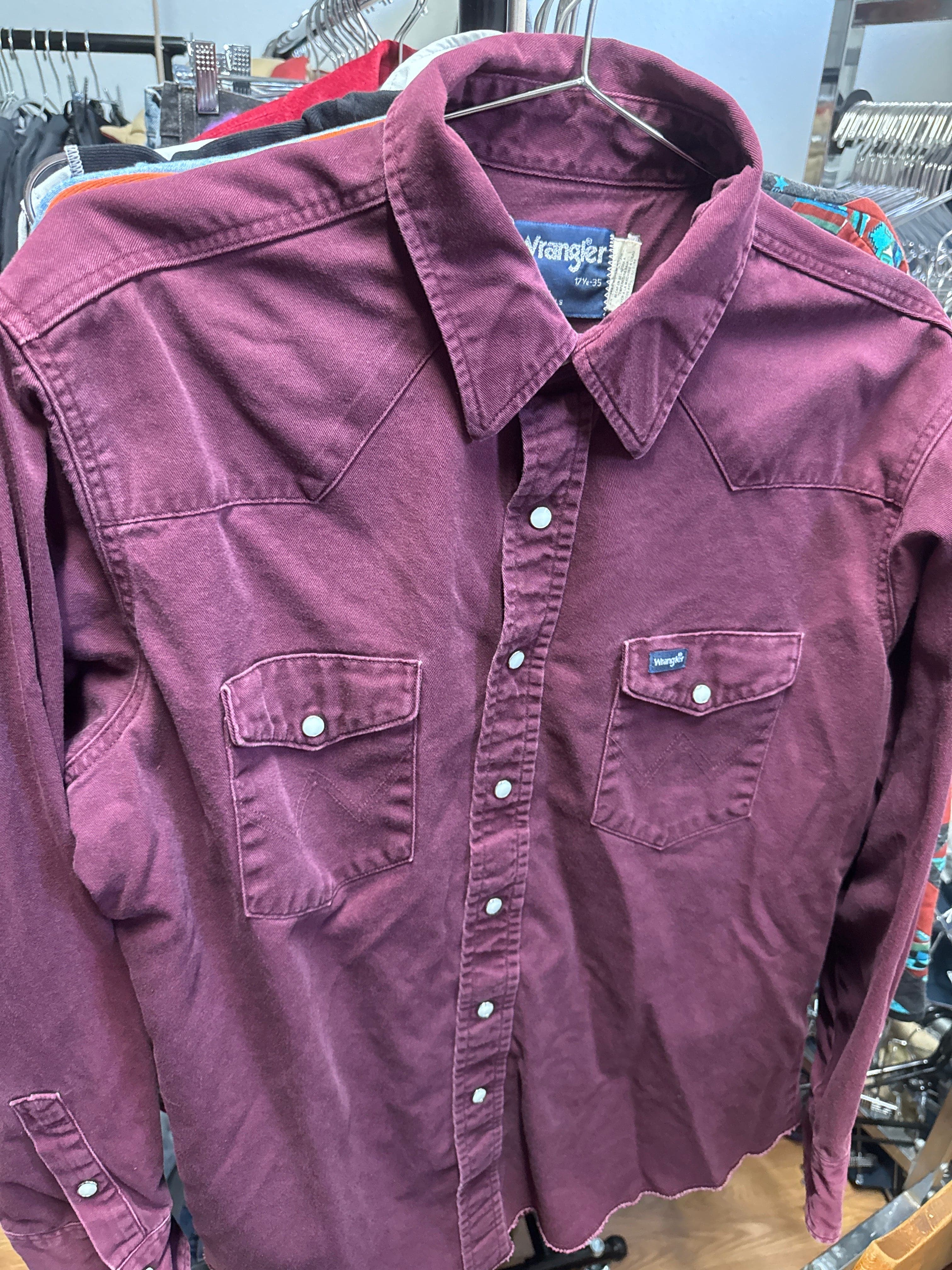Venus Of The Desert VTG Wrangler Maroon Snaps Shirt available in Joshua Tree at JT Trading Post