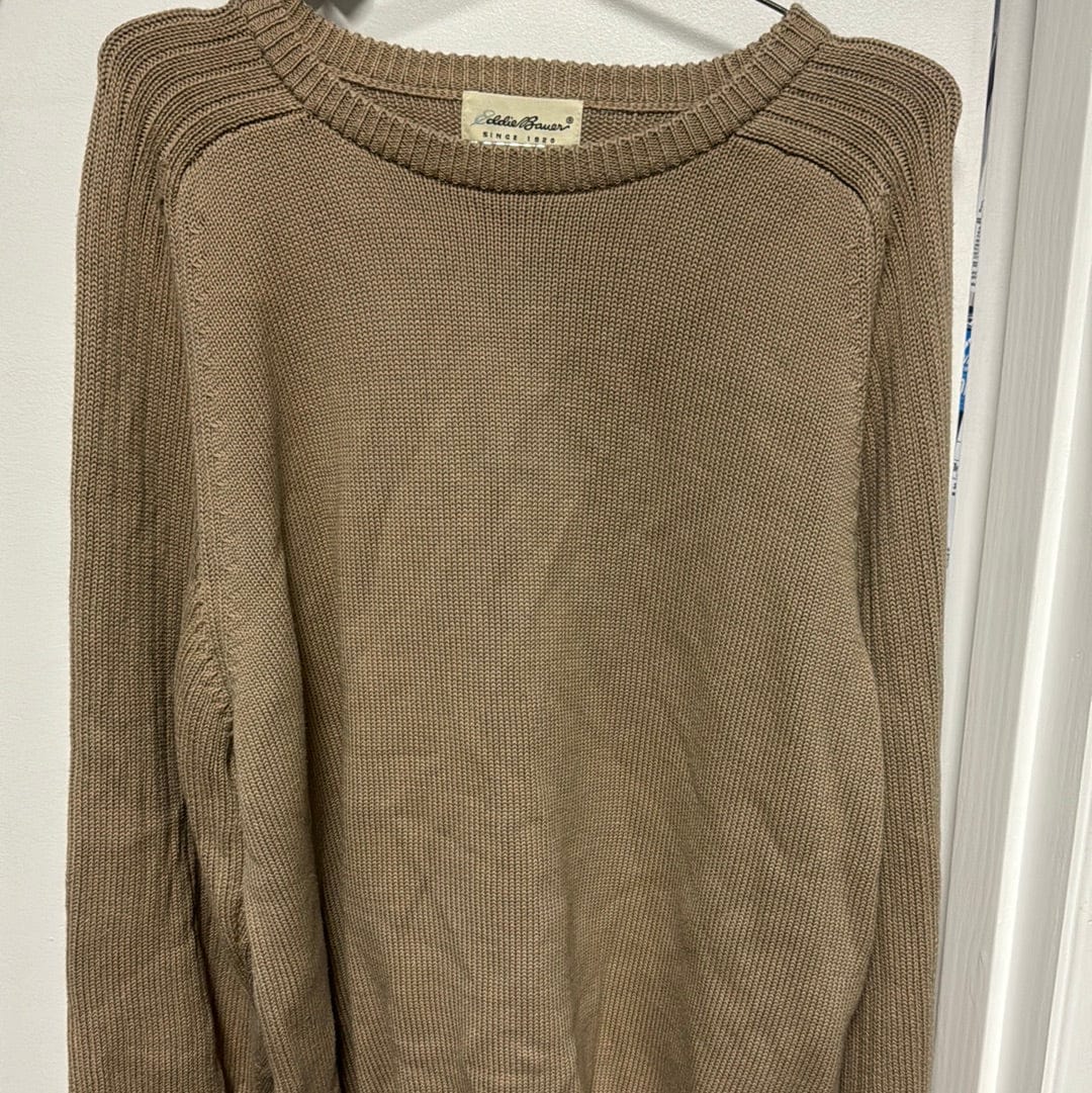 Venus Of The Desert VTG Eddie Bauer Cotton Beige Sweater available in Joshua Tree at JT Trading Post