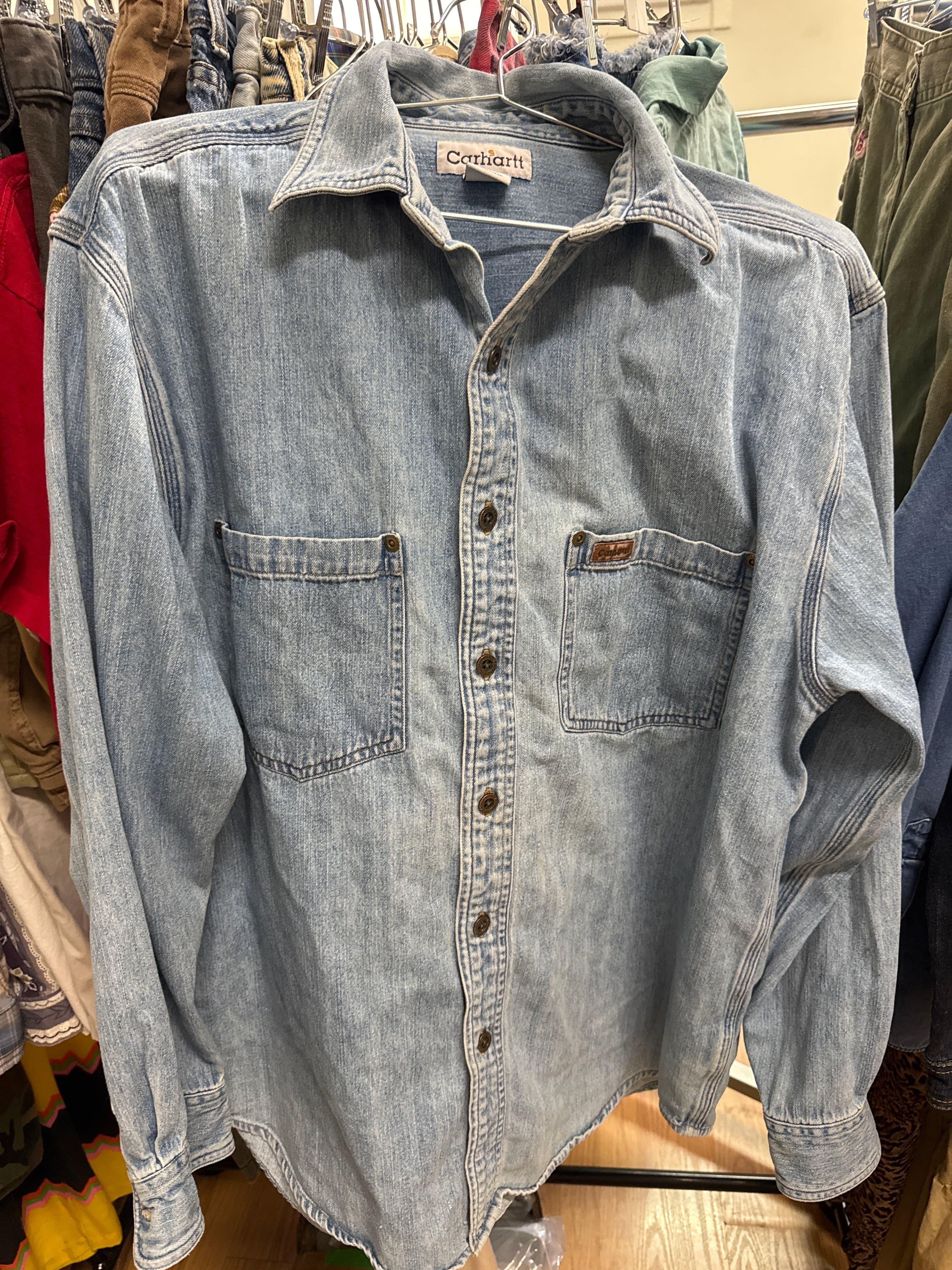 Venus Of The Desert Y2K Carhartt Denim Work Shirt available in Joshua Tree at JT Trading Post