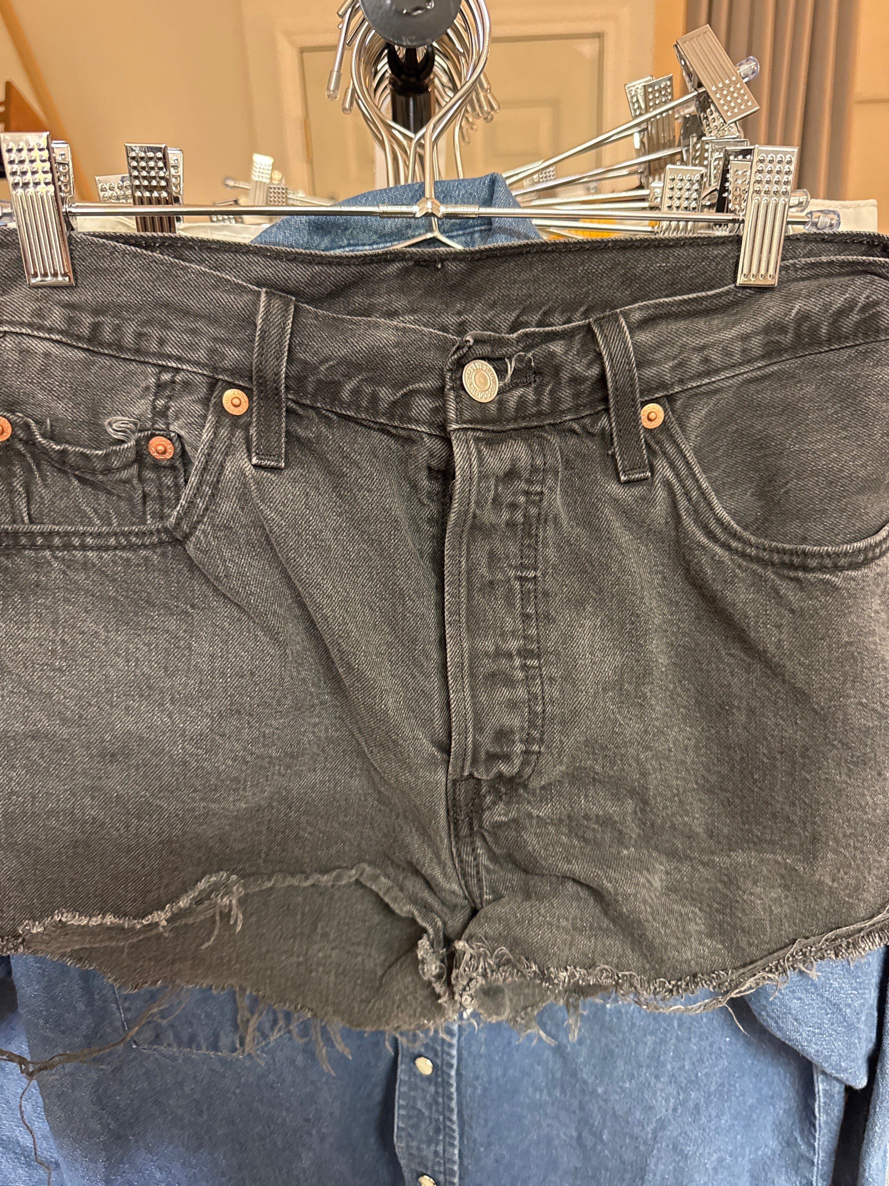 Venus Of The Desert Y2K Levis Blk Denim 501 Cutoffs available in Joshua Tree at JT Trading Post