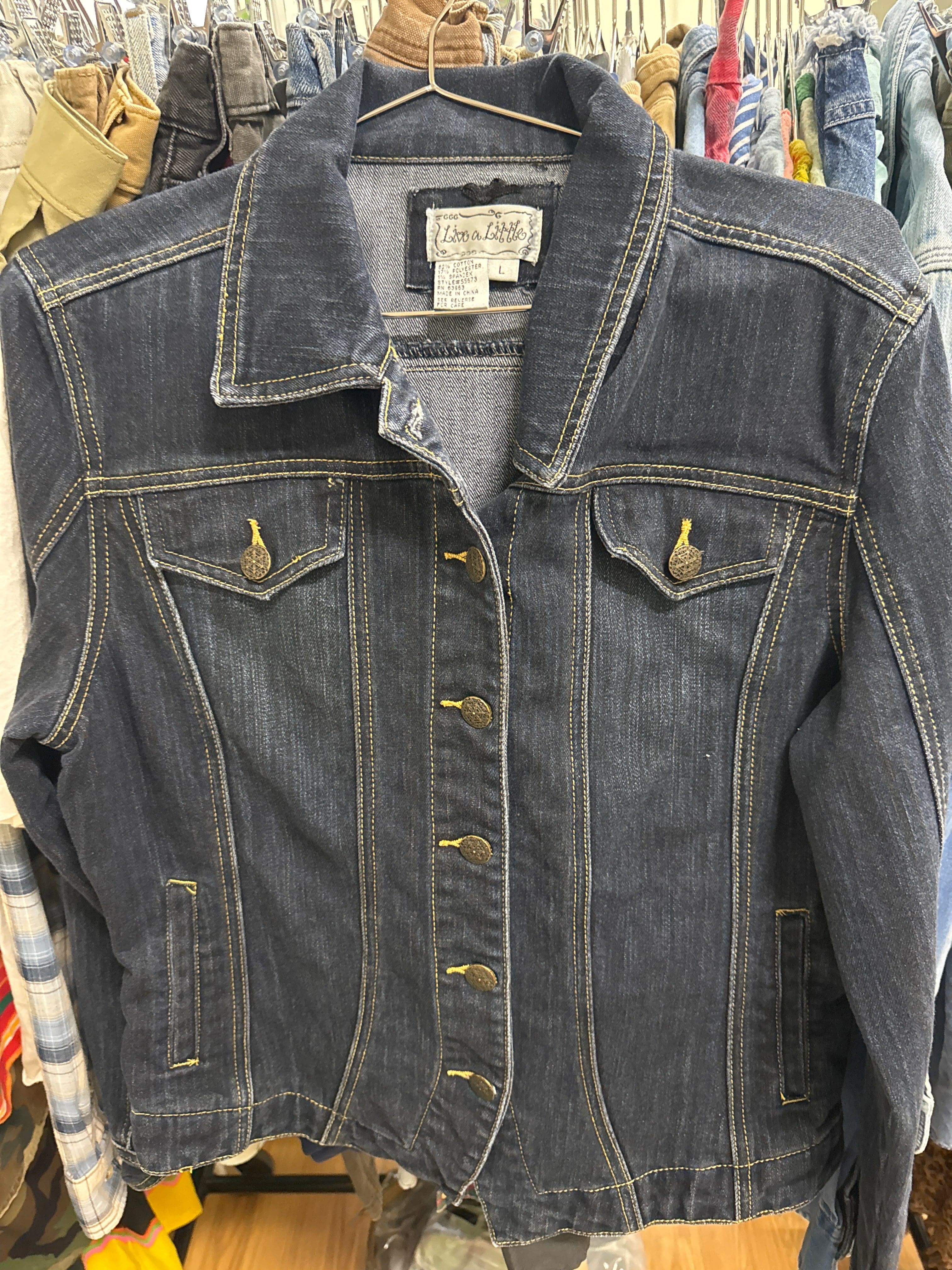 Venus Of The Desert Y2K Live a Little Dark Denim Jkt available in Joshua Tree at JT Trading Post