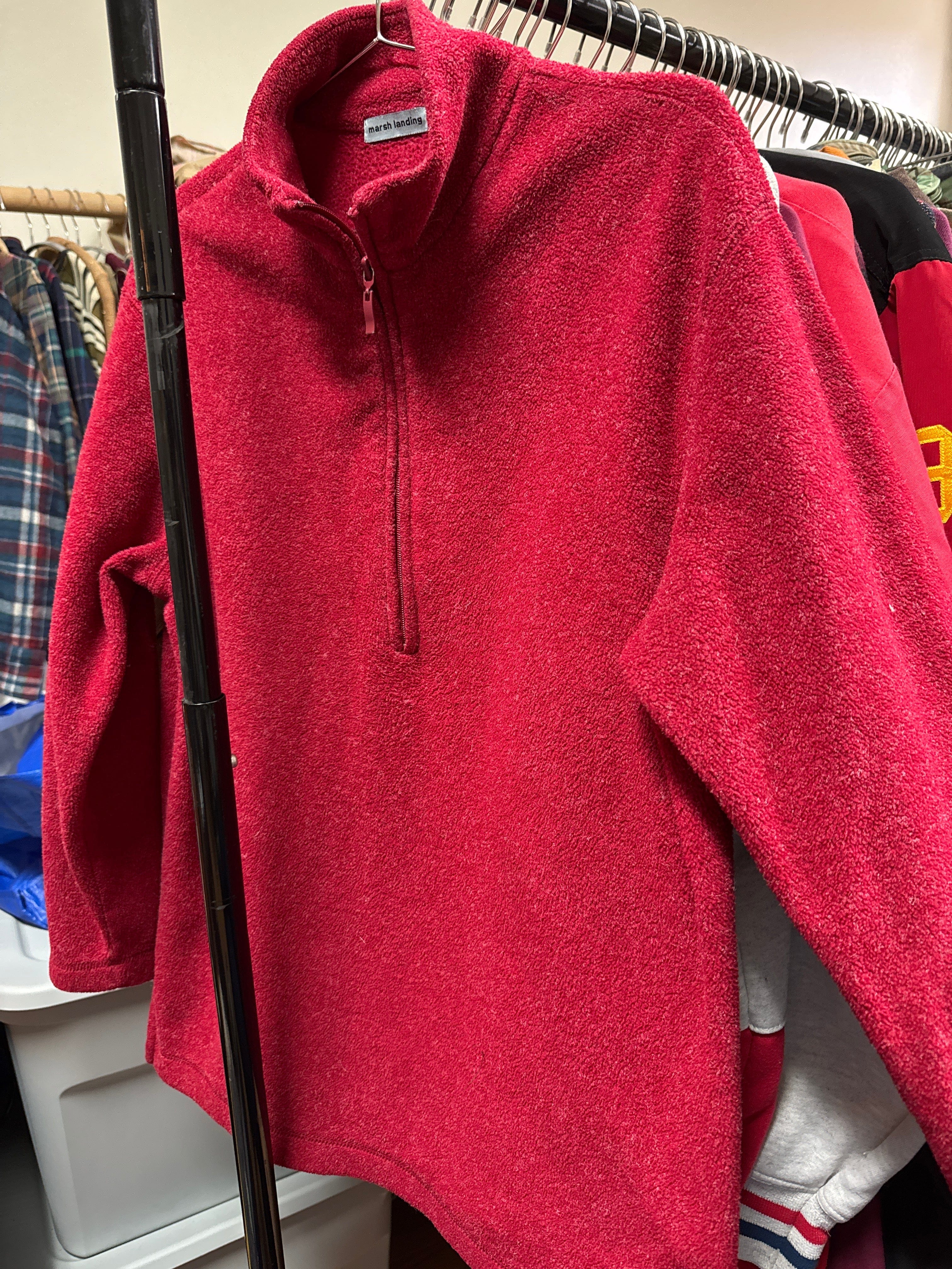 Venus Of The Desert Y2K Marsh Landing Red 1/2 Zip available in Joshua Tree at JT Trading Post