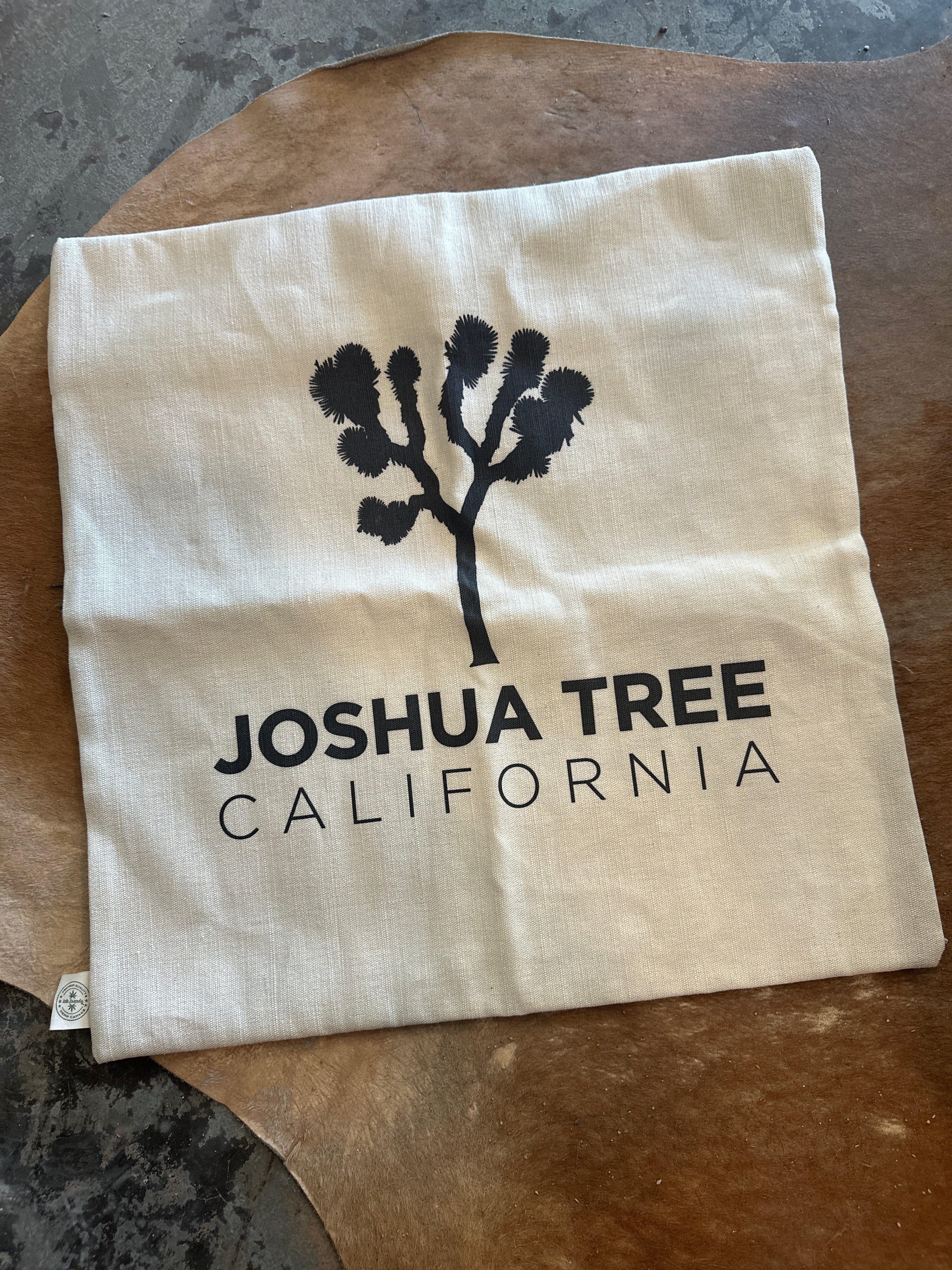 JTTP Home Joshua Tree Hemp Canvas Pillow Case available in Joshua Tree at JT Trading Post