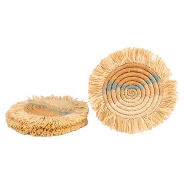 JTTP Home Kazi Set of 4 Fringed Coasters (assorted)