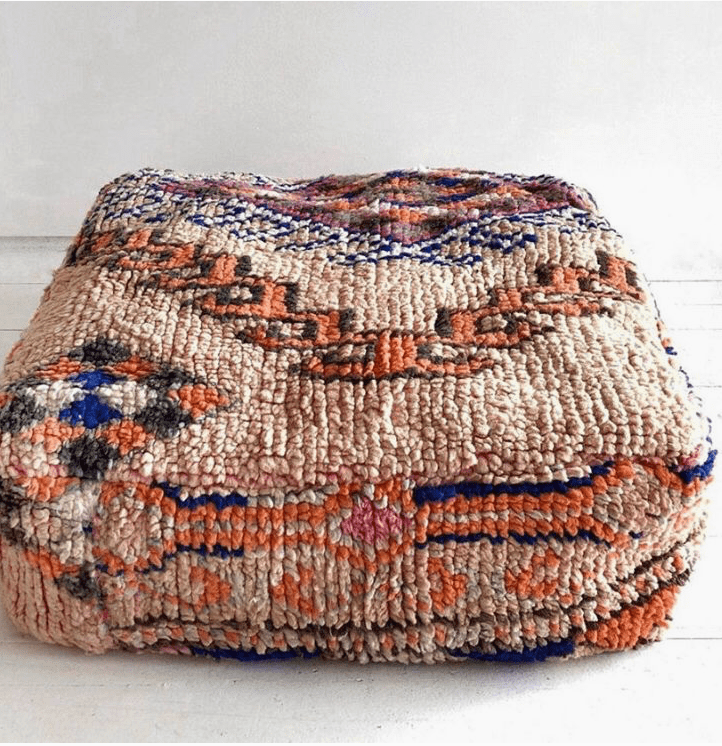 JTTP Home Moroccan Boujad Rug Pouf (assorted - no stuffing)