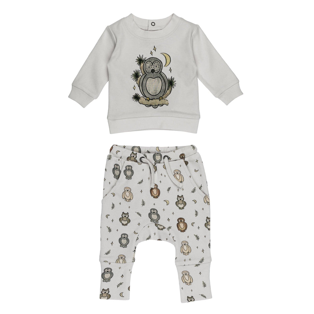 JTTP Products Organic Sweatshirt & Jogger Set, Owl Hoo? available in Joshua Tree at JT Trading Post