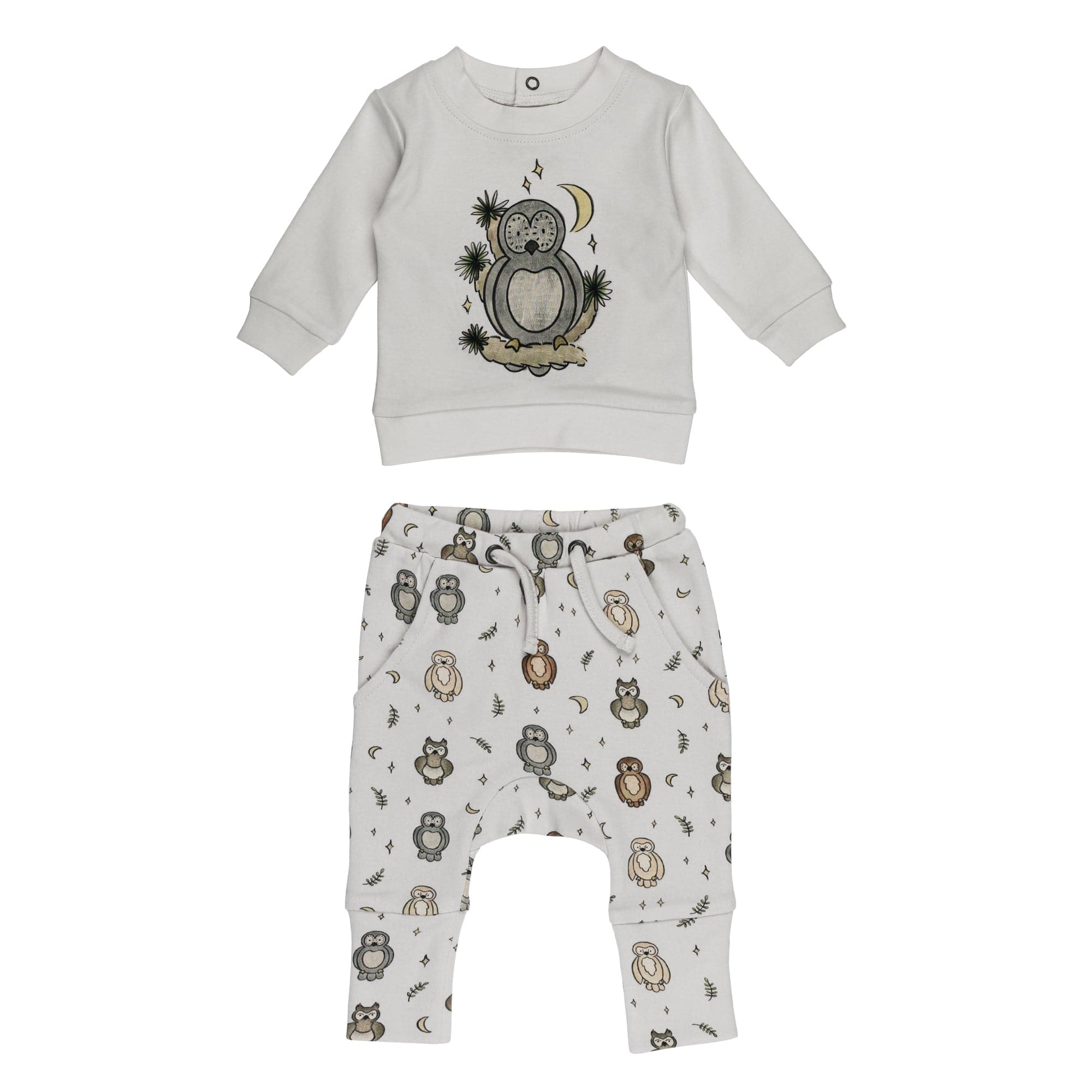 JTTP Products Organic Sweatshirt & Jogger Set, Owl Hoo?