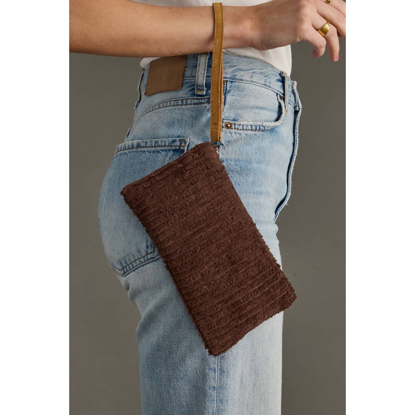 JTTP Products Brown Corduroy Wristlet