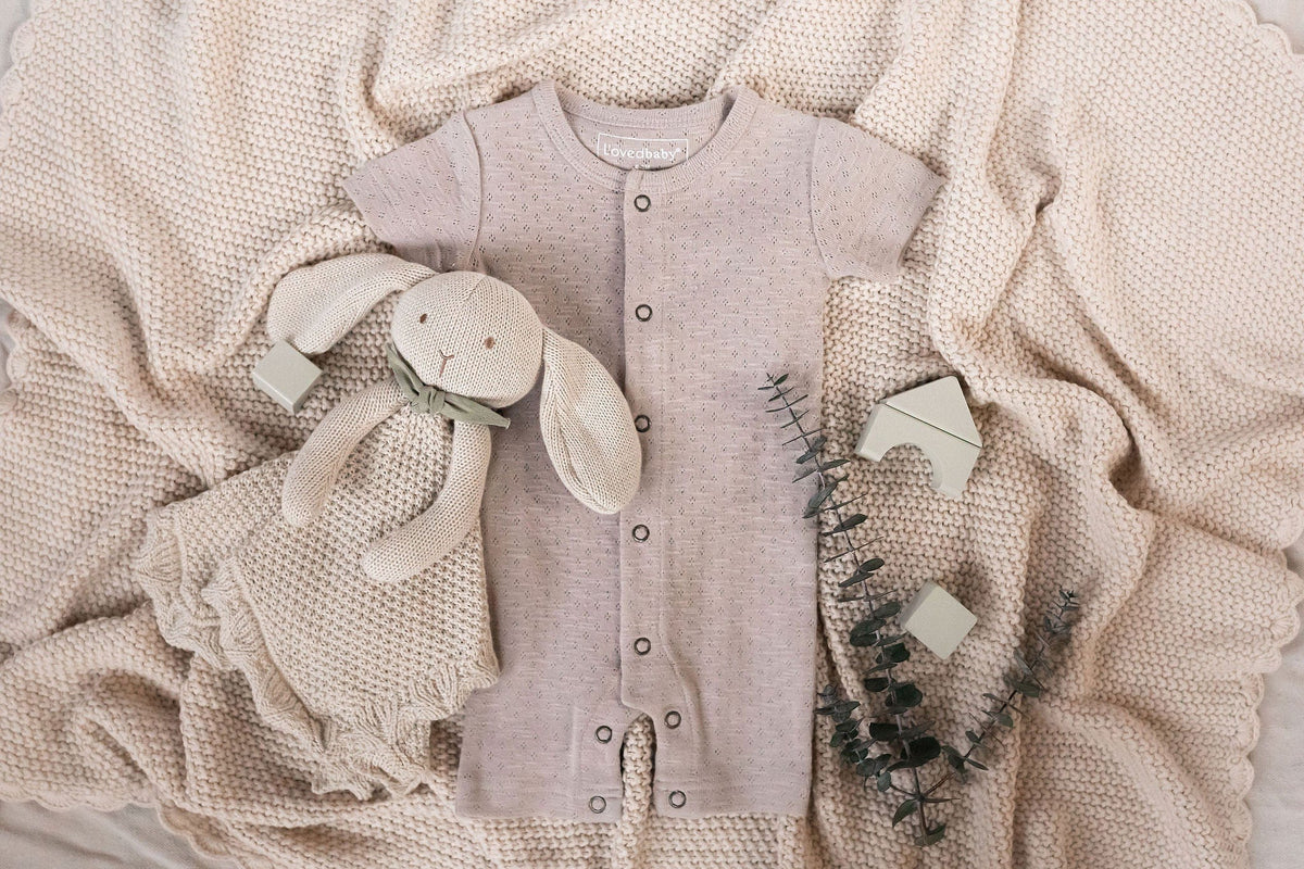 JTTP Products Organic Pointelle S-Sleeve Romper available in Joshua Tree at JT Trading Post