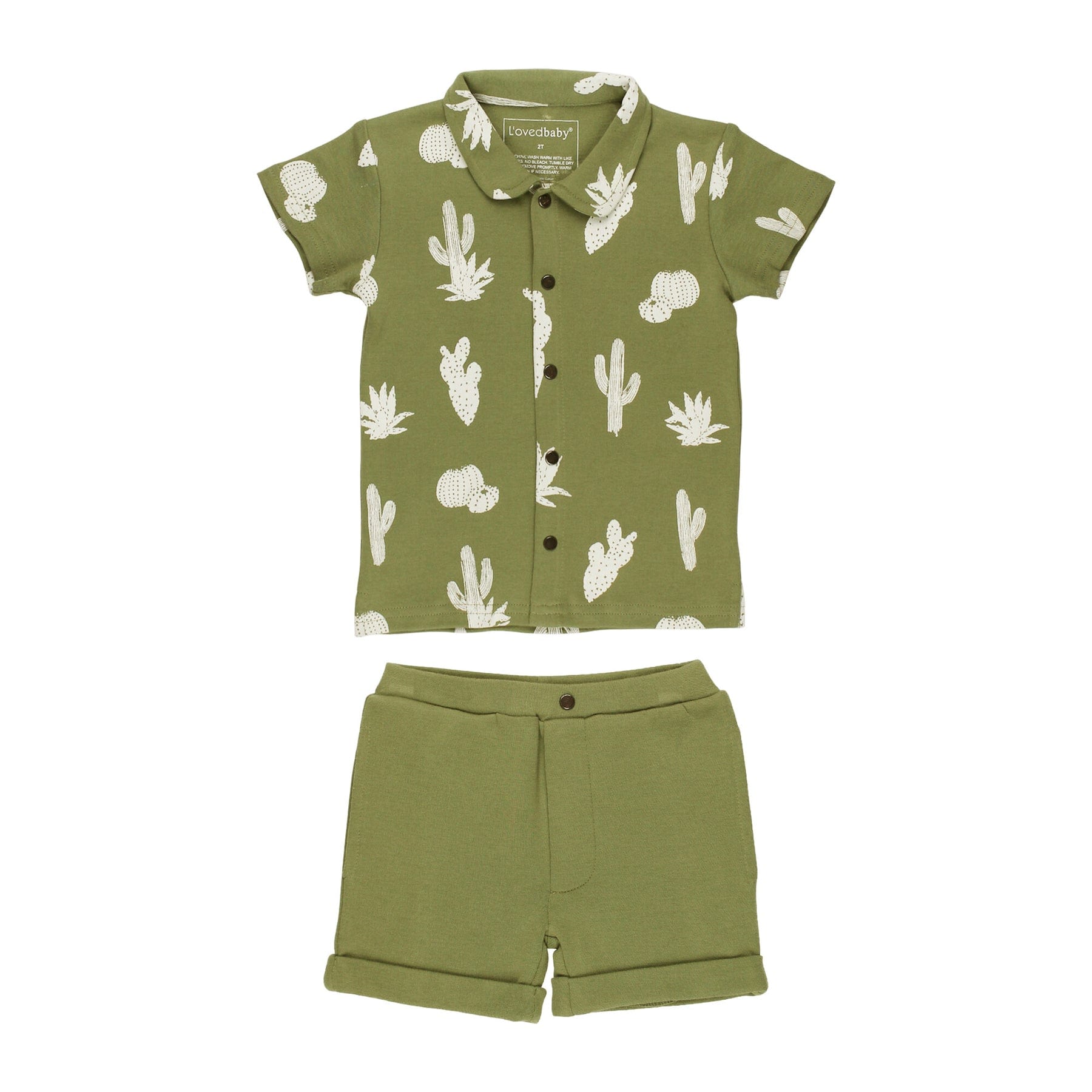 JTTP Products Kids' Organic Button-Up Shirt & Shorts Set