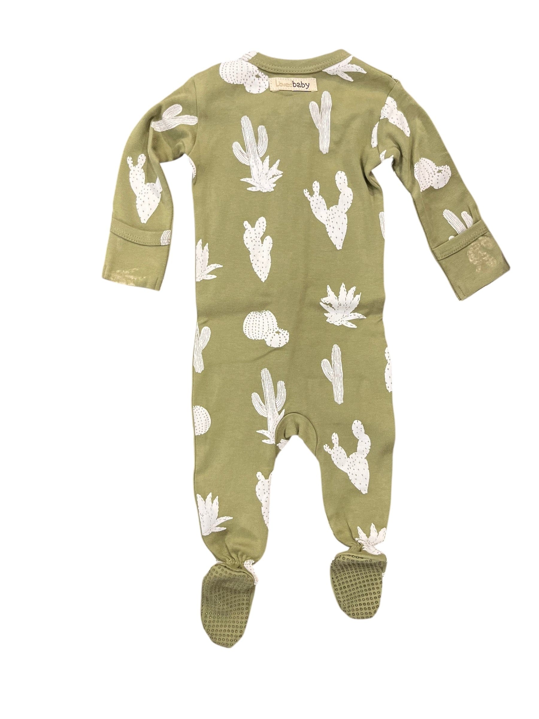 JTTP Products Organic Zipper Footie, Sage Cactus