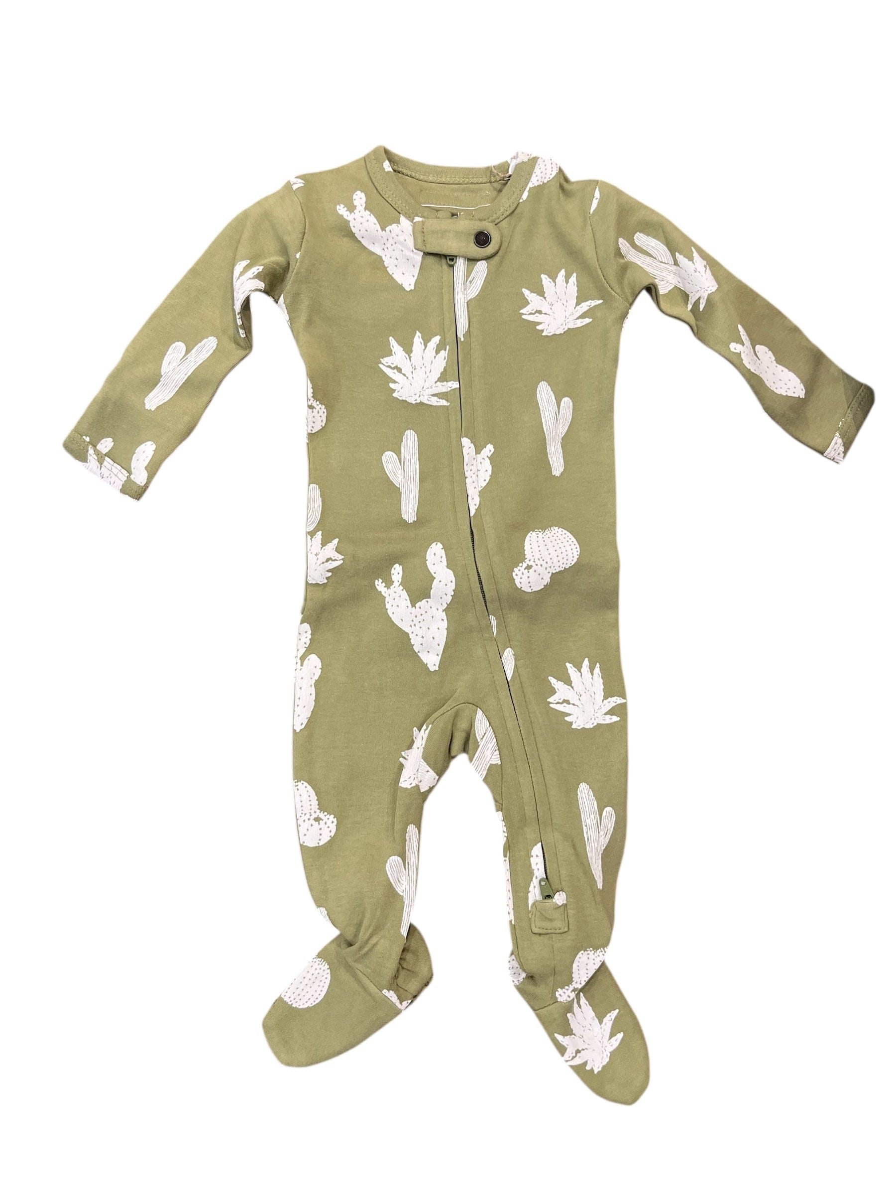 JTTP Products Organic Zipper Footie, Sage Cactus available in Joshua Tree at JT Trading Post