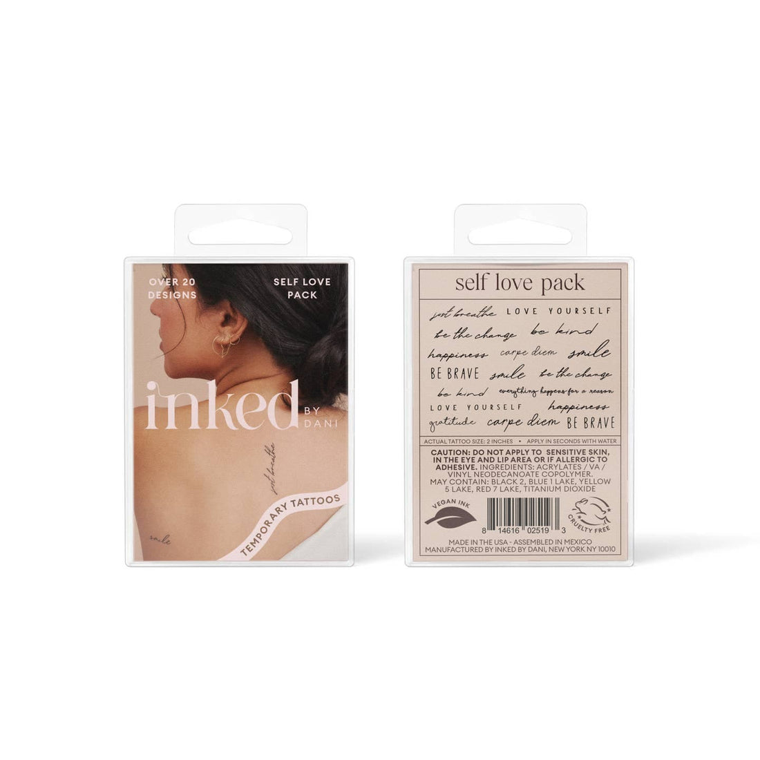 JTTP Products Self Love Temporary Tattoo Pack available in Joshua Tree at JT Trading Post