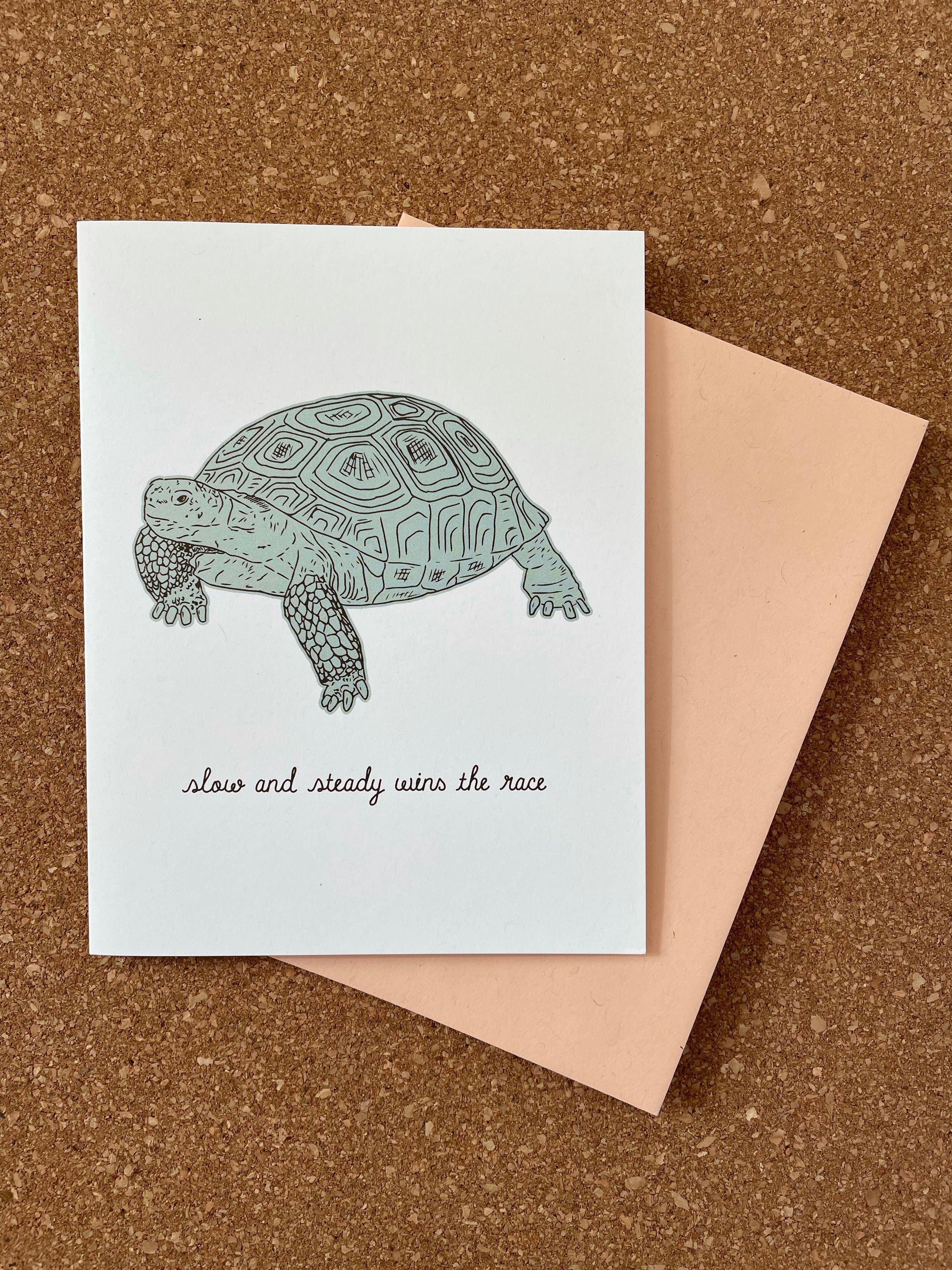 Opal Atlas Desert Tortoise Greeting Card - slow and steady wins the race