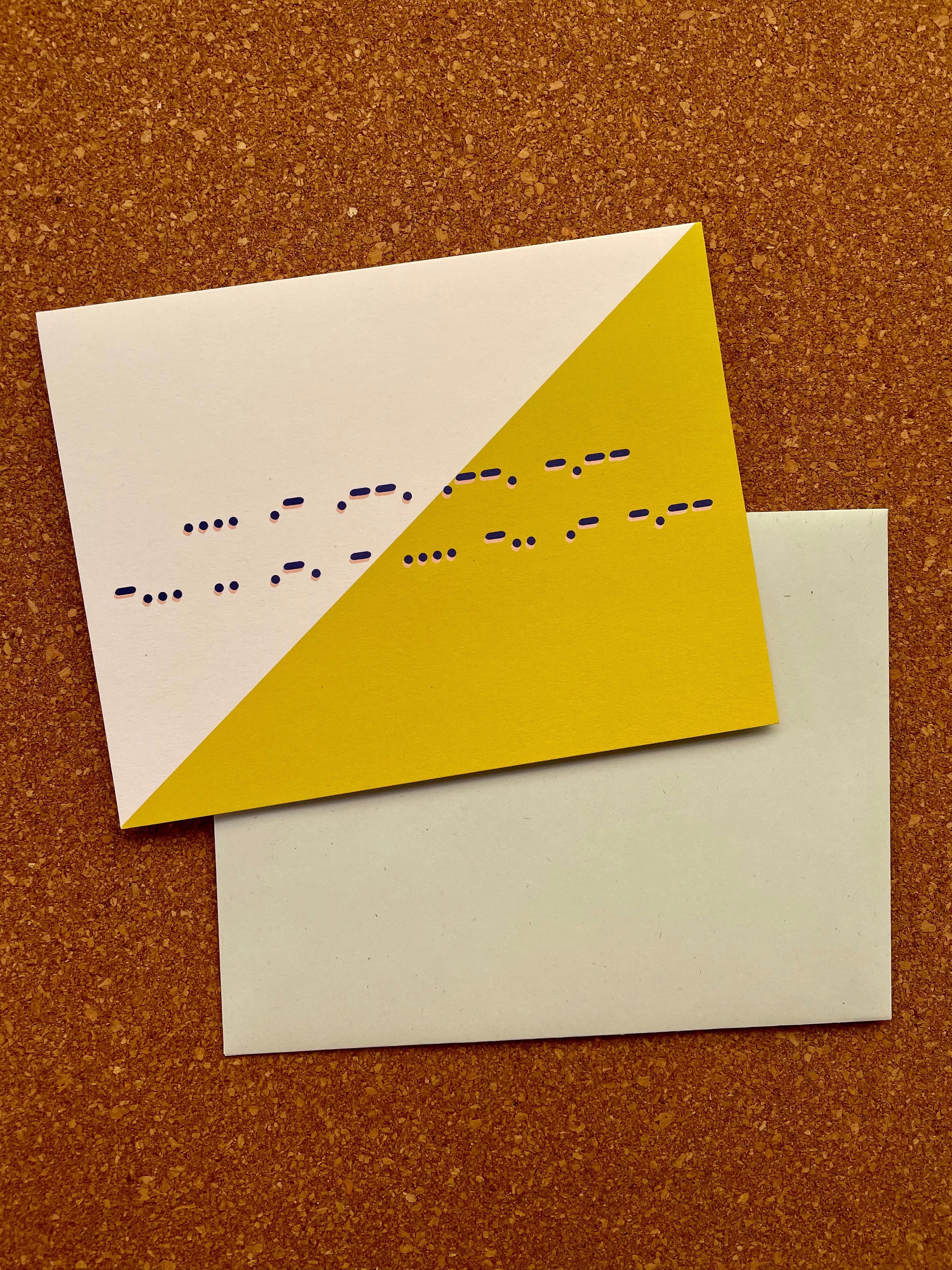 Opal Atlas International Friendship Greeting Card - Morse Code Happy Birthday