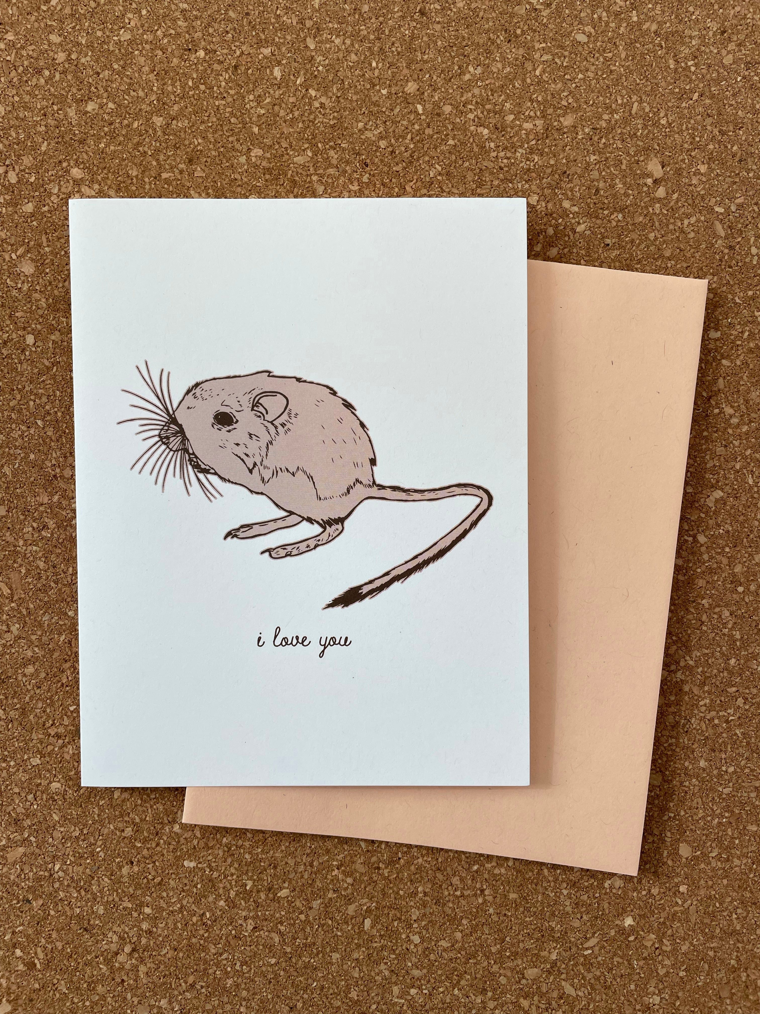 Opal Atlas Kangaroo Rat Greeting Card - i love you available in Joshua Tree at JT Trading Post