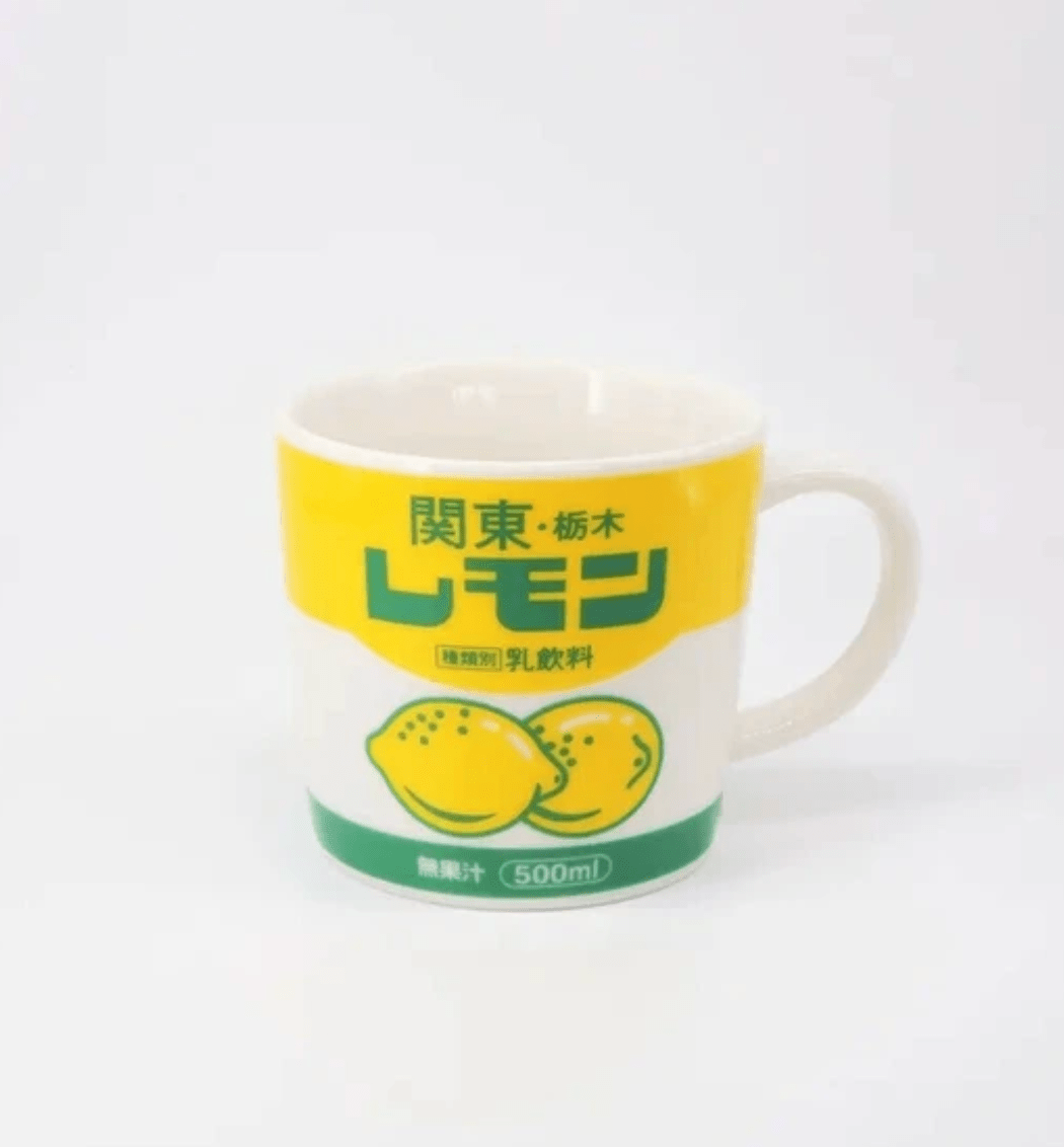 Opal Atlas Lemon Milk / Strawberry Milk Mugs Made in Japan