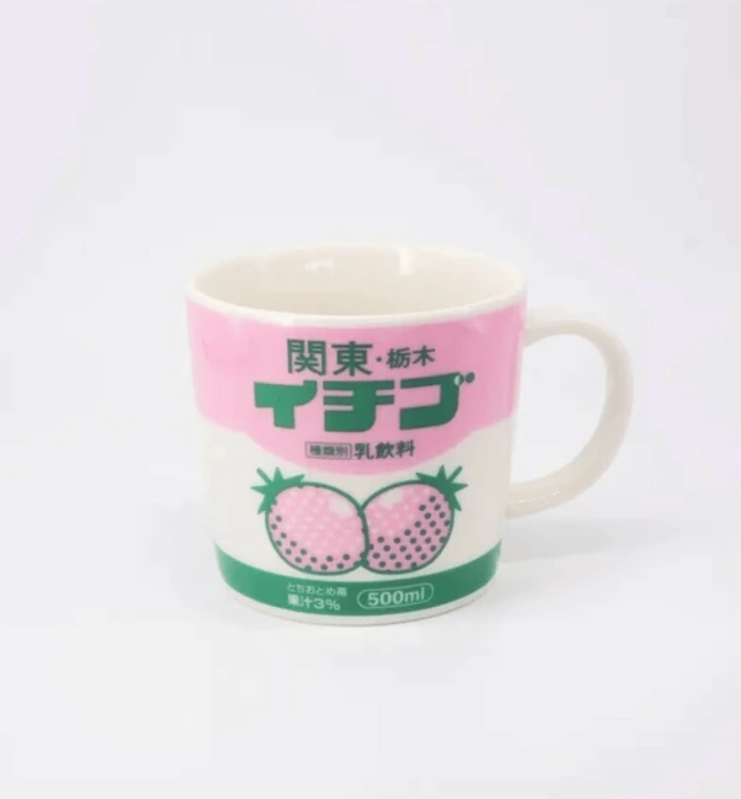 Opal Atlas Lemon Milk / Strawberry Milk Mugs Made in Japan
