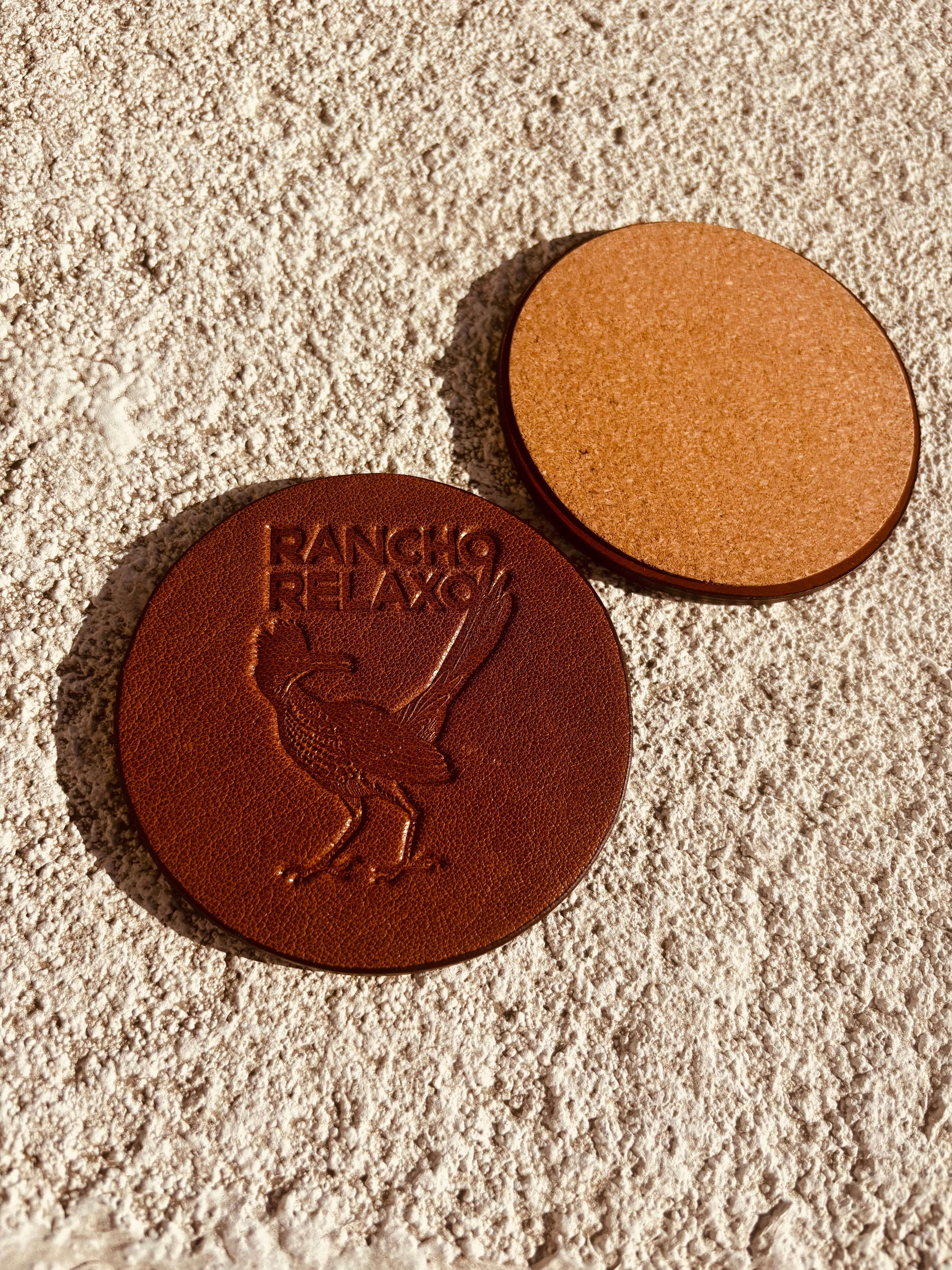 Rancho Relaxo Leather Coaster