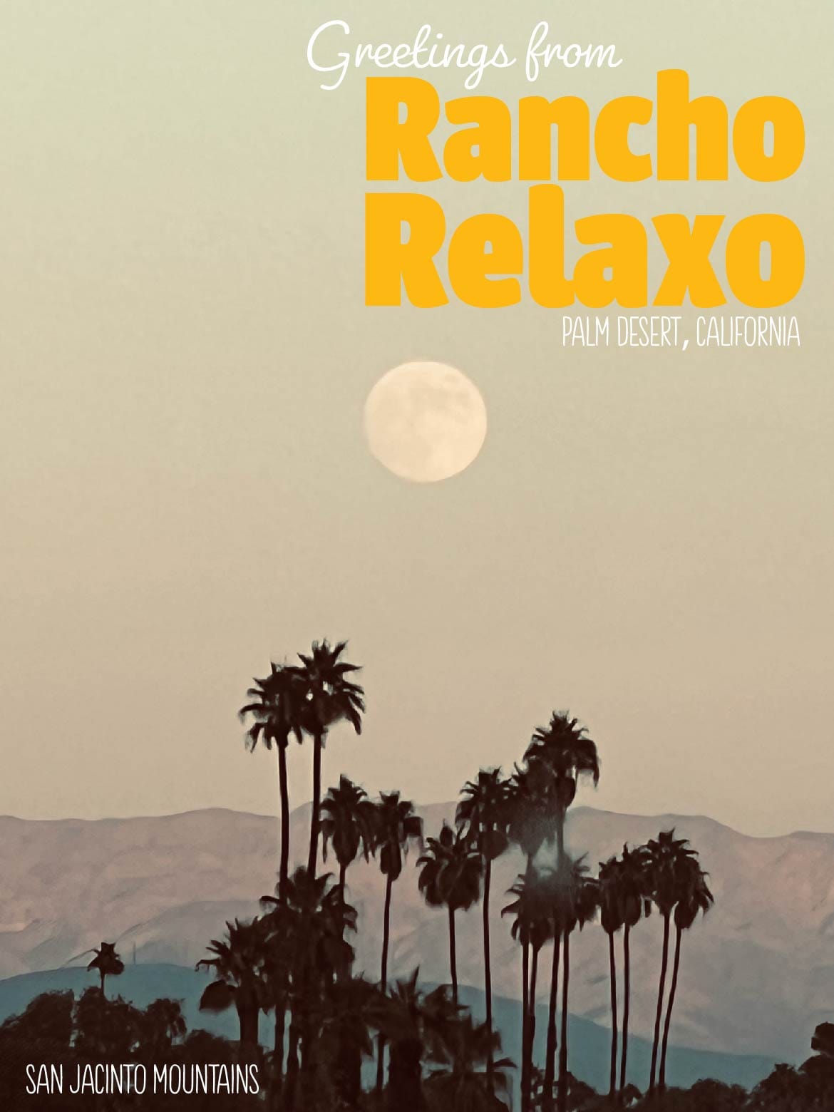 Rancho Relaxo Palm Springs I Love You Postcards