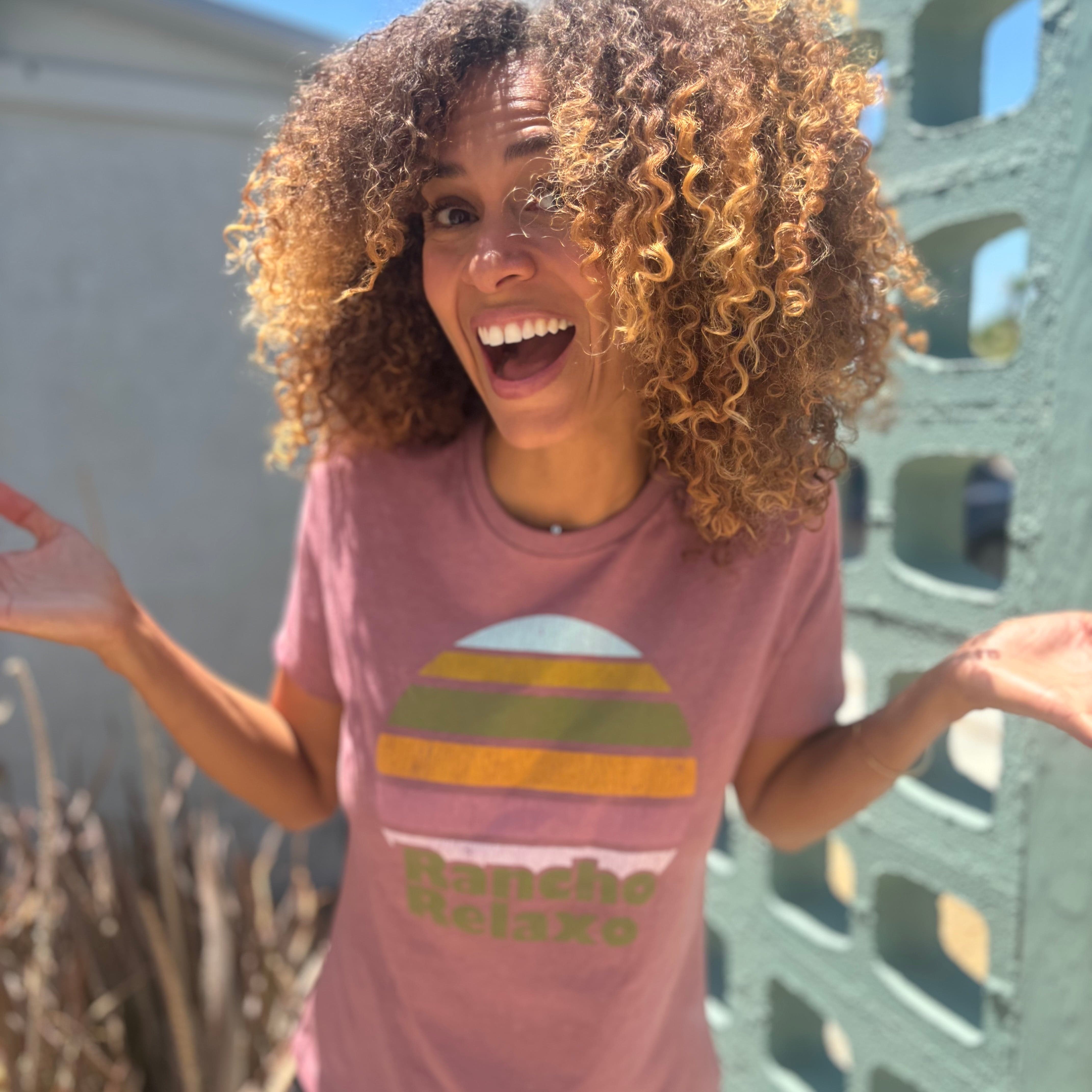 Rancho Relaxo Rainbow Sun Boyfriend Heather Tee