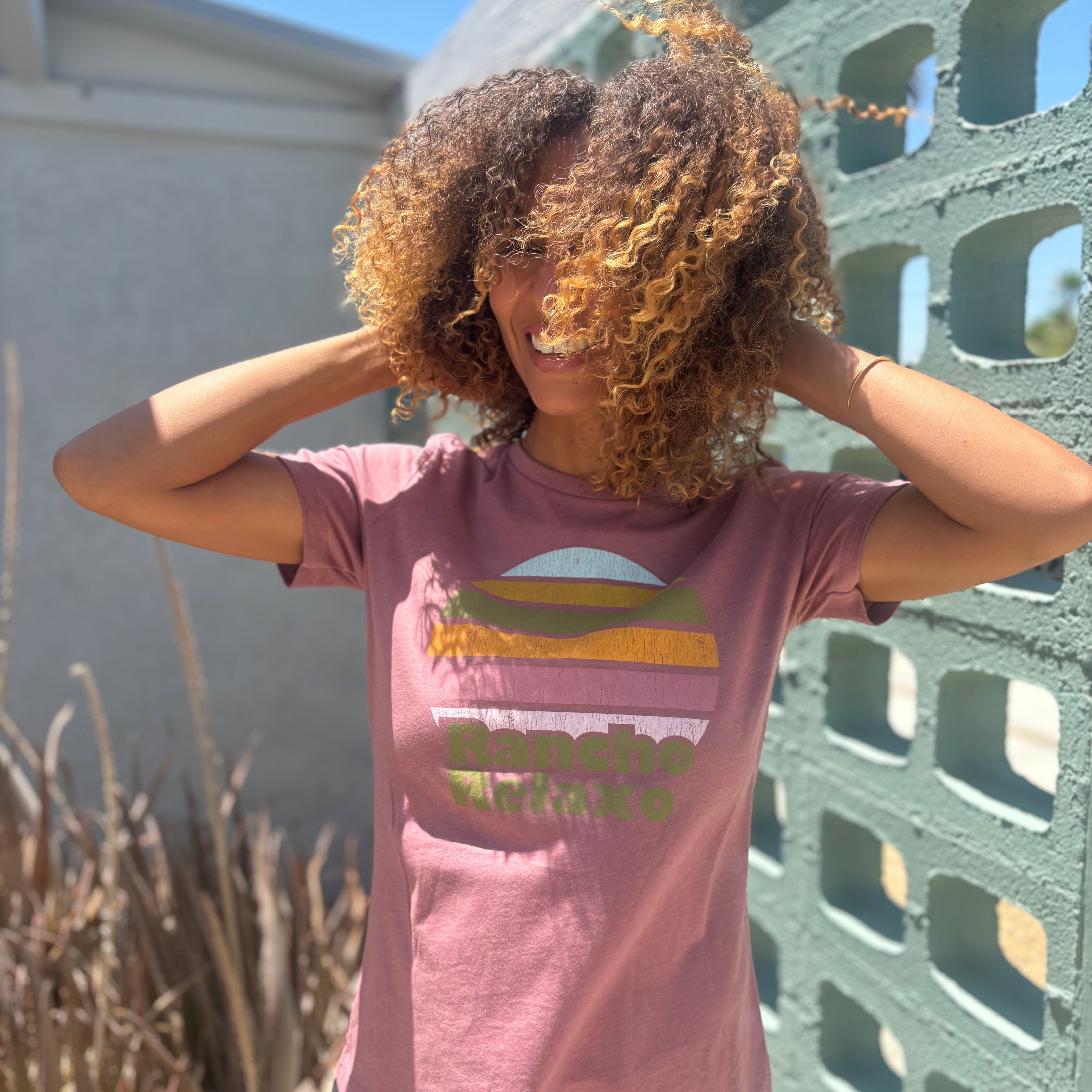 Rancho Relaxo Rainbow Sun Boyfriend Heather Tee