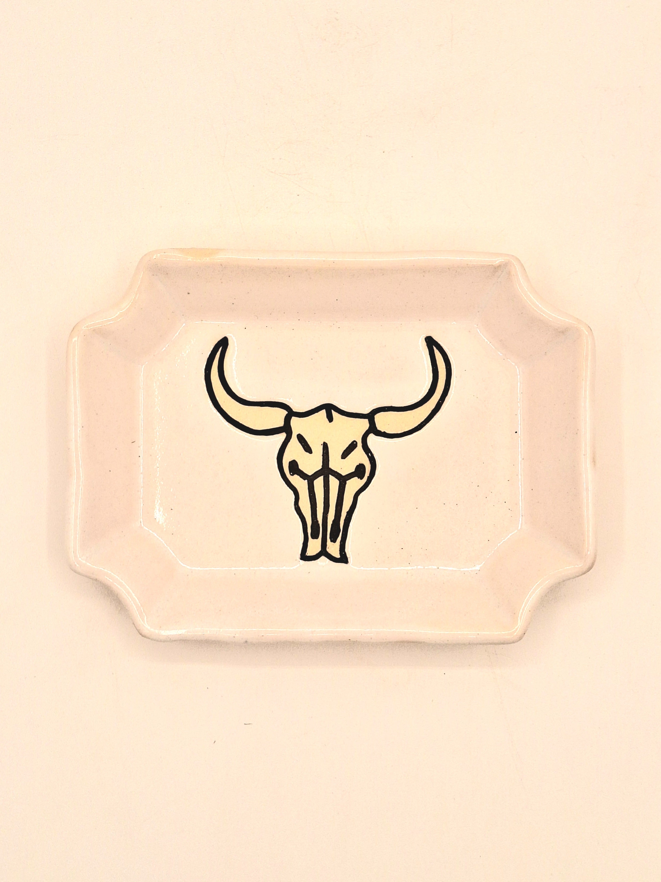 Cow Skull Plate Rectangle Medium