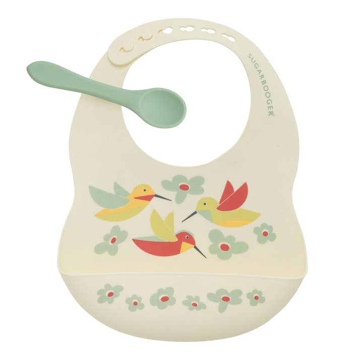 Roaming Travelers Silicone Bib & Spoon Set