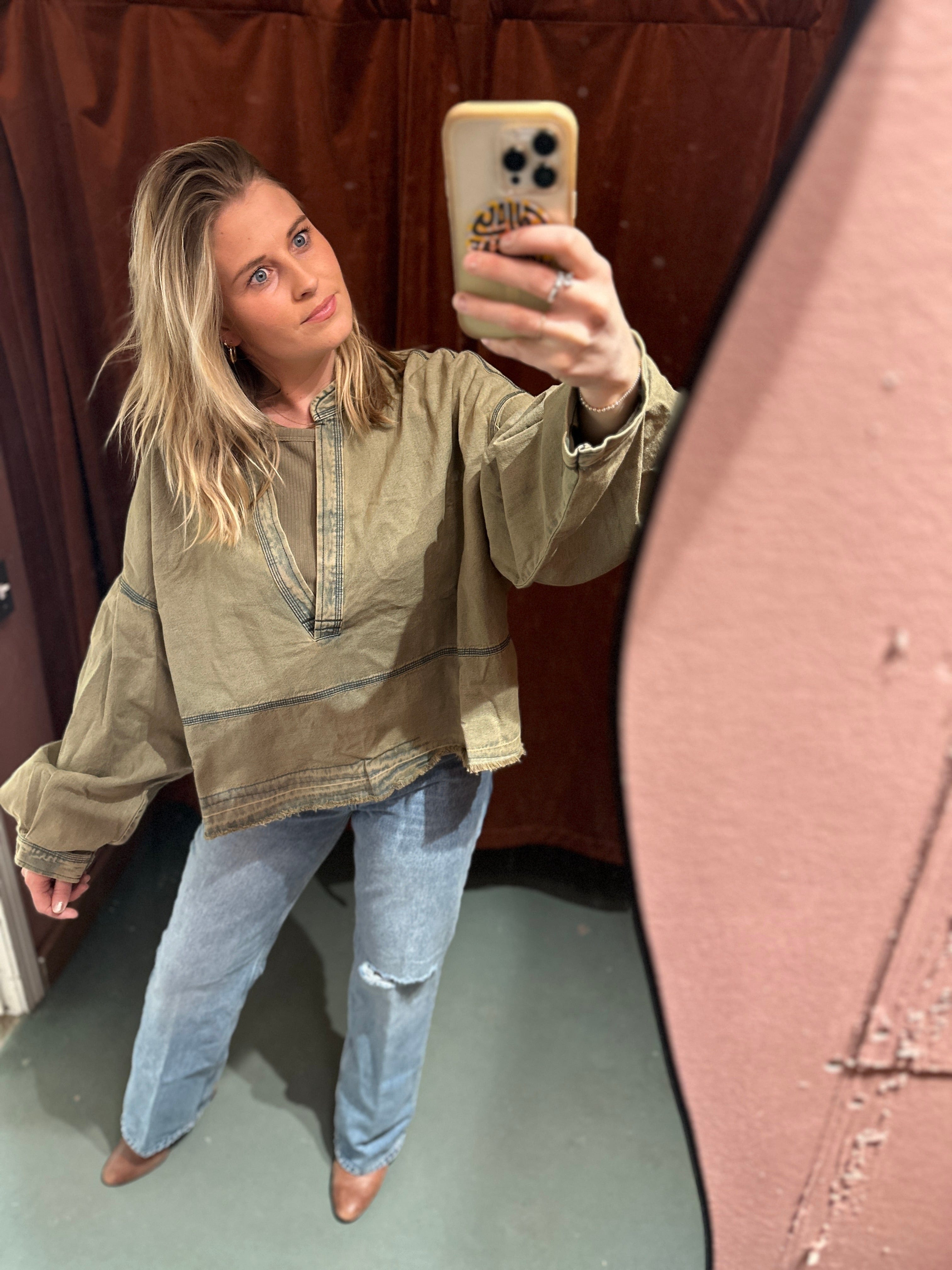 Roaming Travelers Jude Denim Pullover