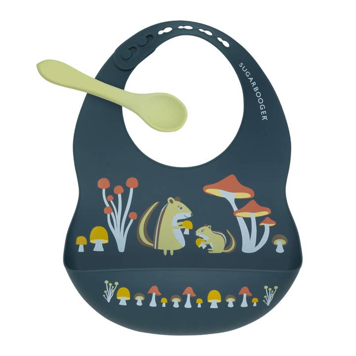 Roaming Travelers Silicone Bib & Spoon Set