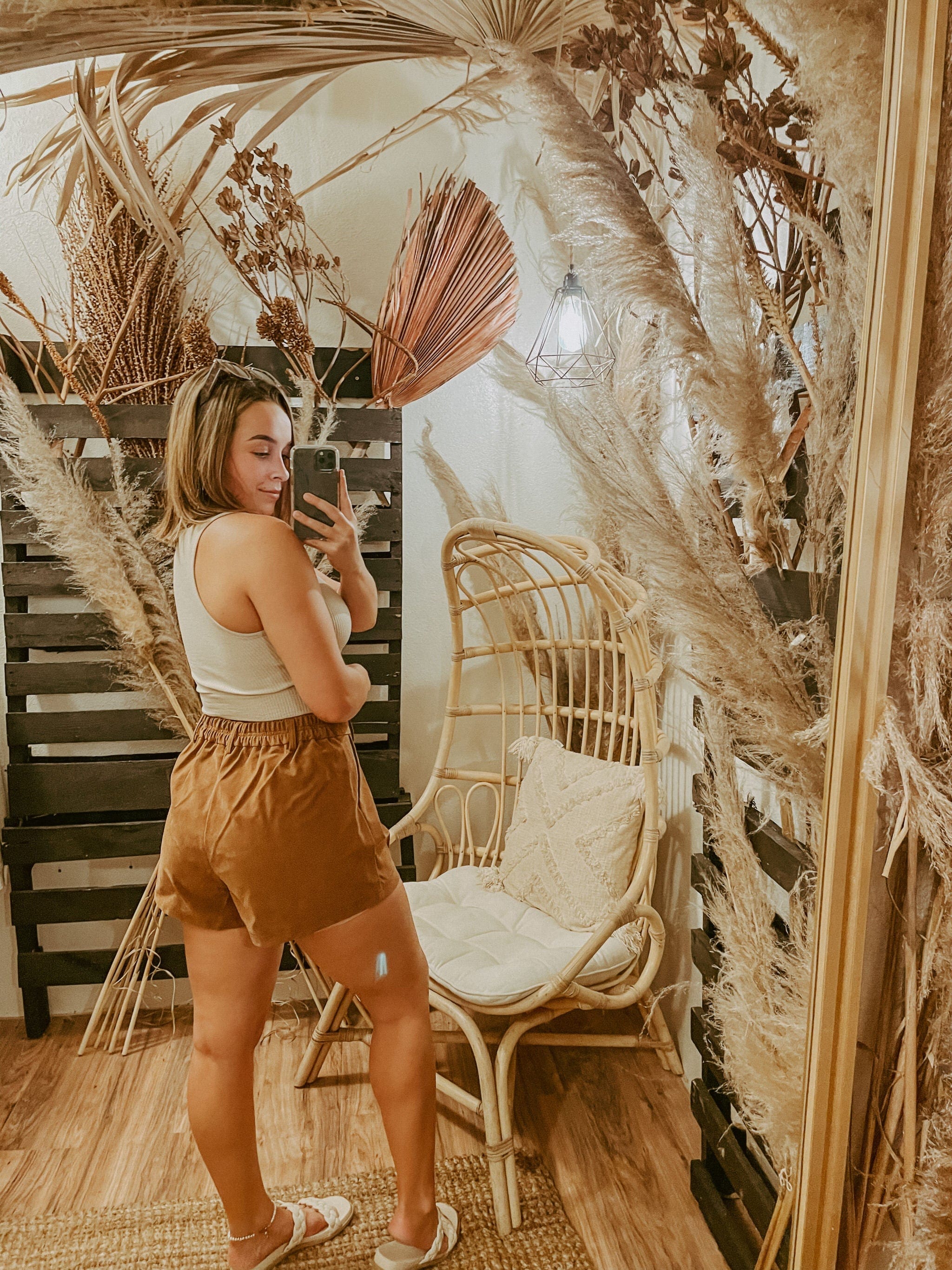 Roaming Travelers Roma Vegan Suede Shorts available in Joshua Tree at JT Trading Post