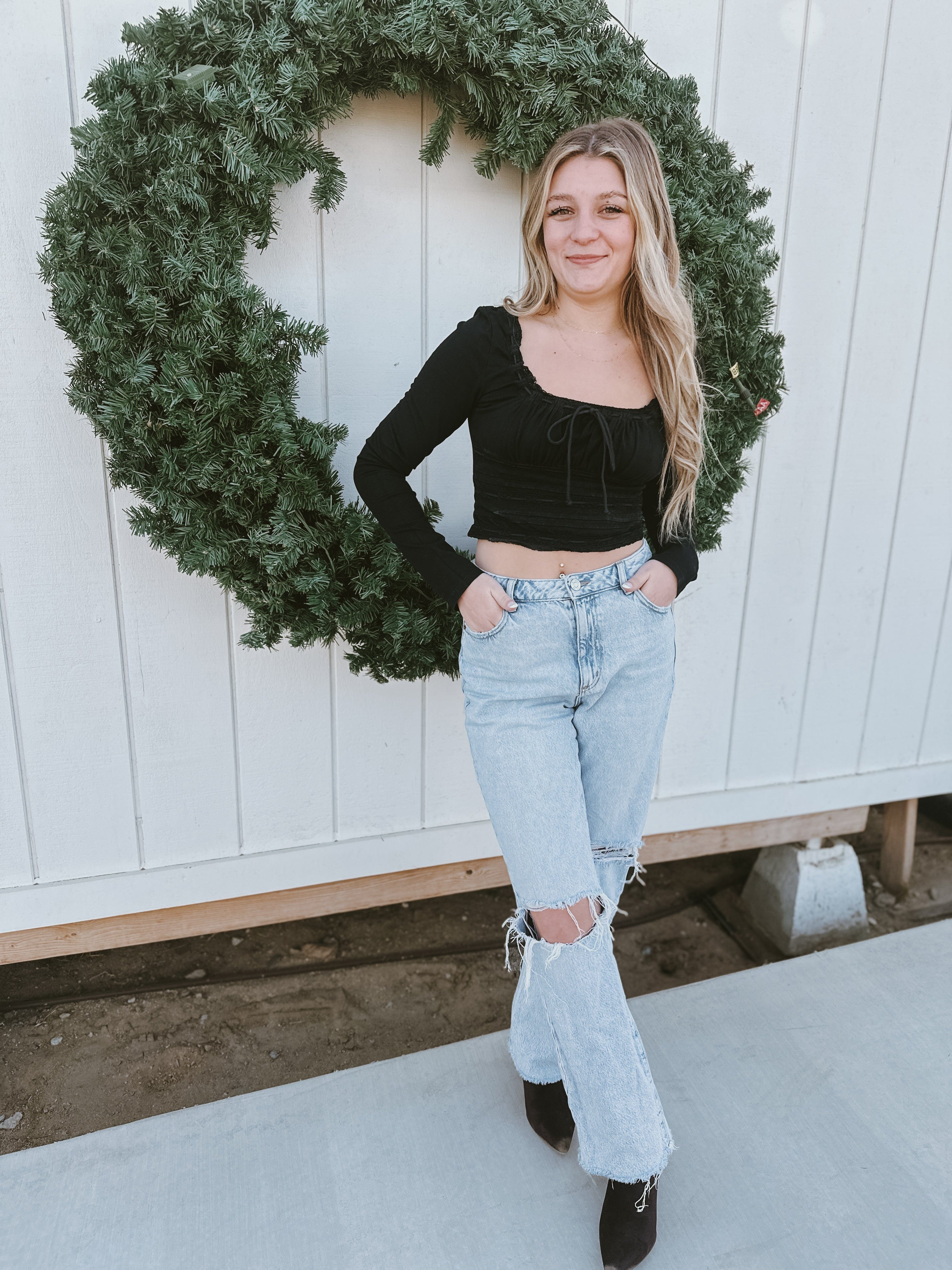 Roaming Travelers Scarlet Smocked Long Sleeve available in Joshua Tree at JT Trading Post