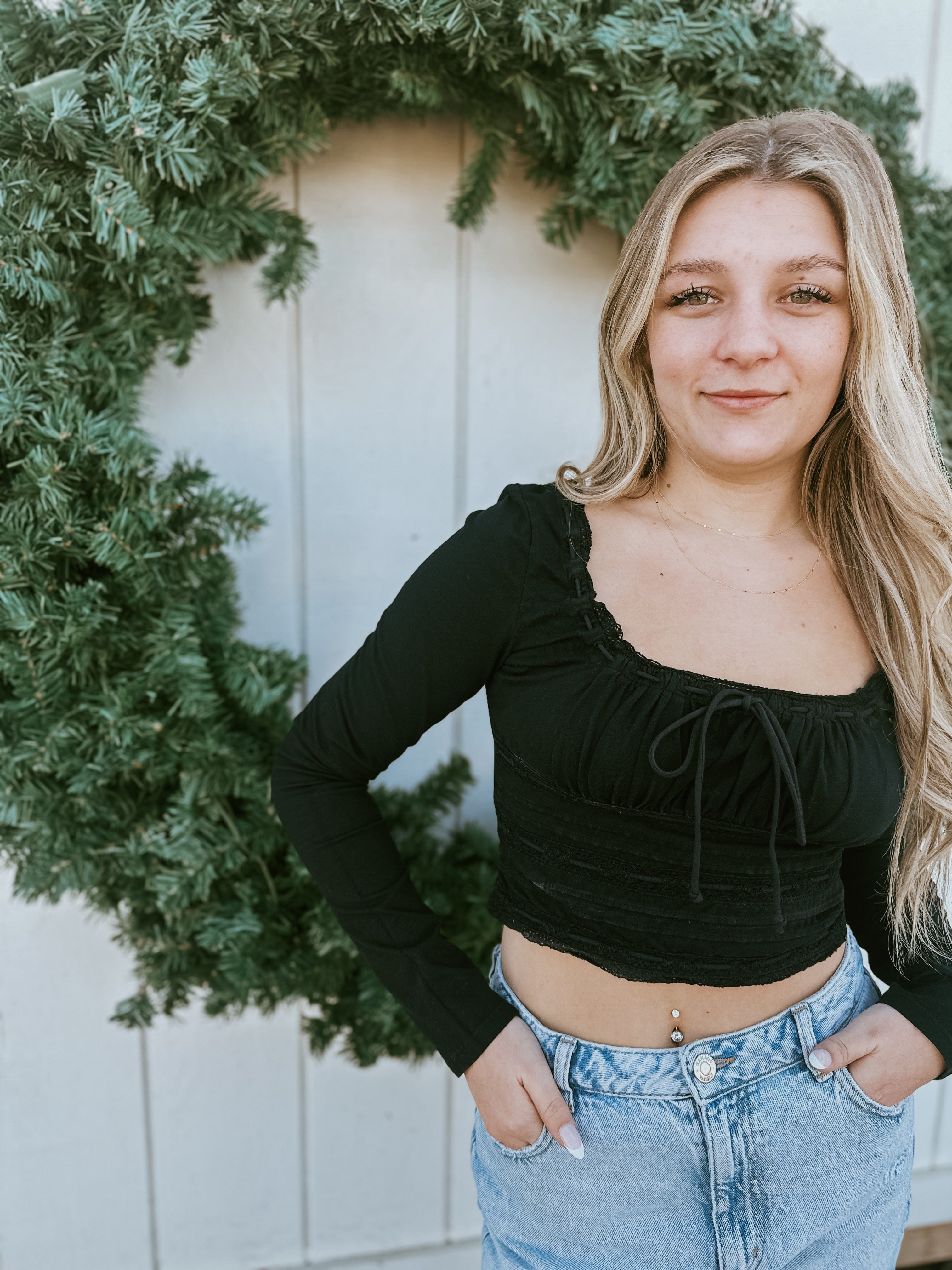 Roaming Travelers Scarlet Smocked Long Sleeve available in Joshua Tree at JT Trading Post