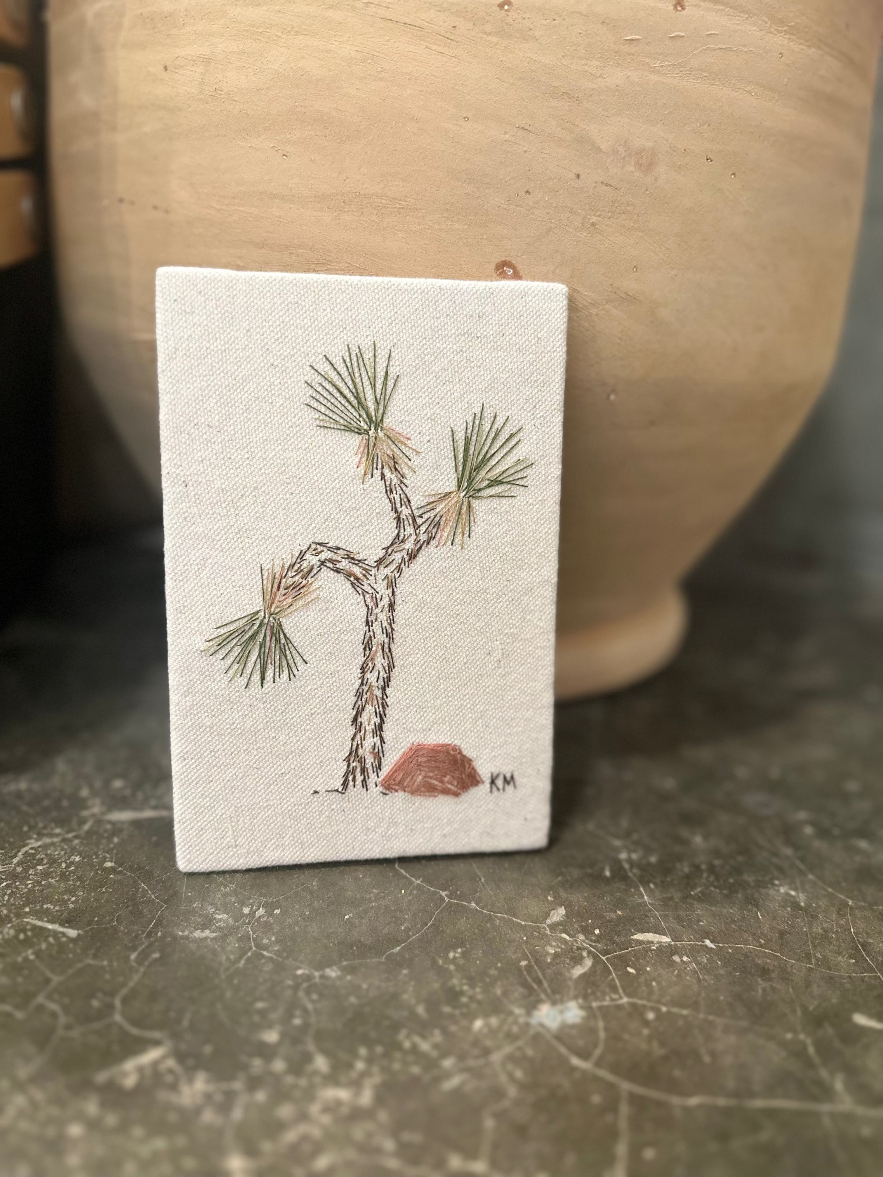Seamstress Kate Joshua Tree Hand-Embroidered Wall Art