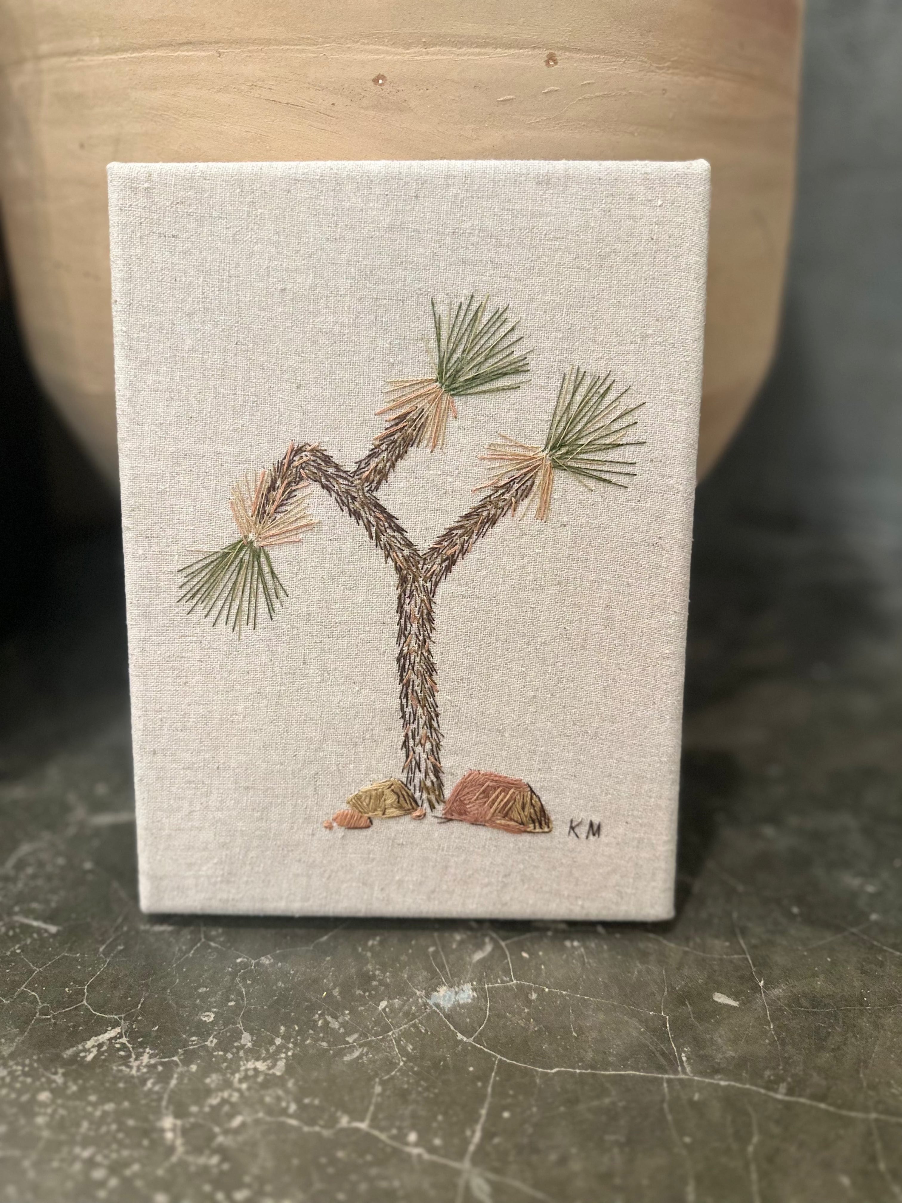 Seamstress Kate Joshua Tree Hand-Embroidered Wall Art