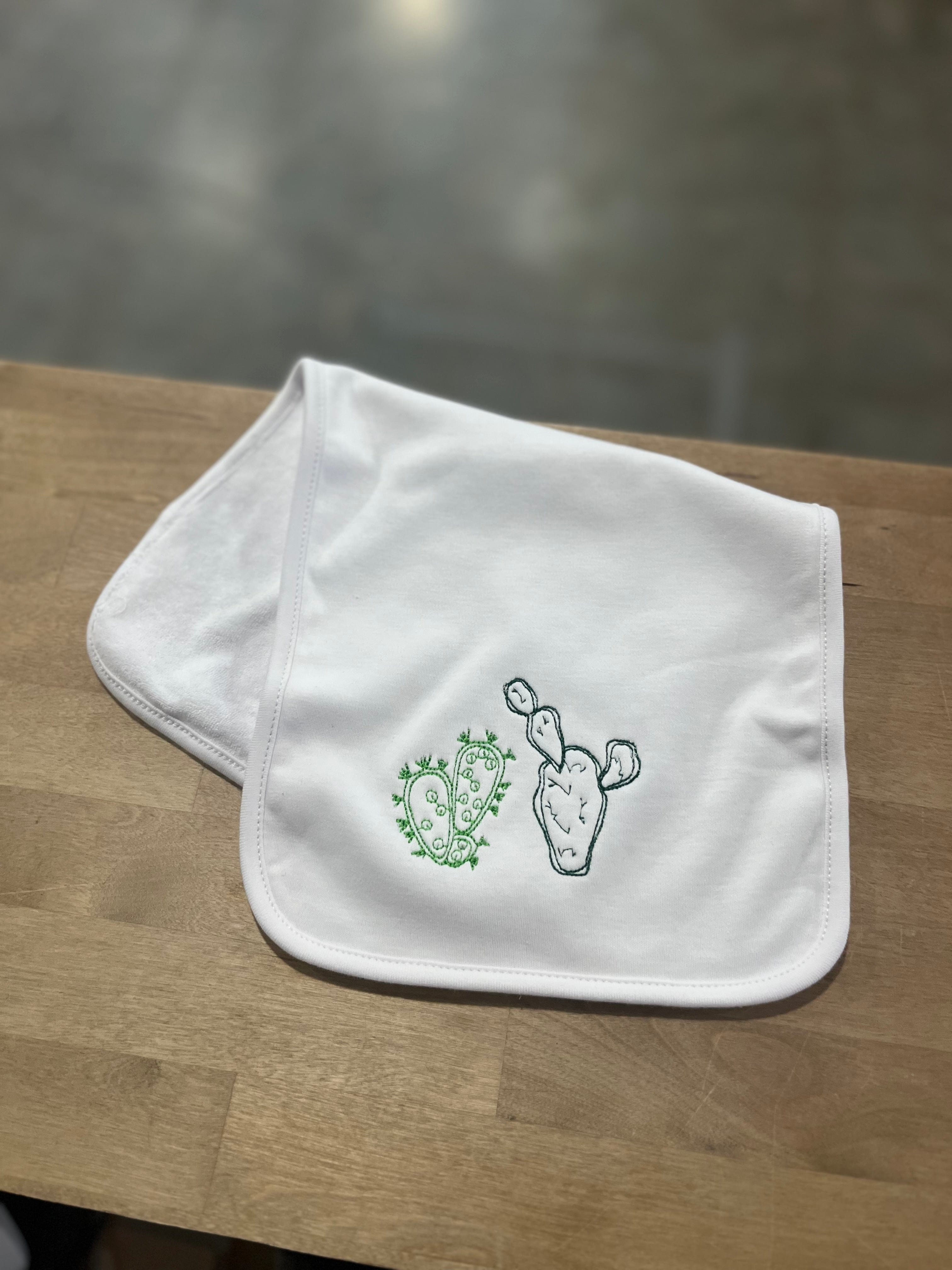 Seamstress Kate Cacti Baby Burp Cloth