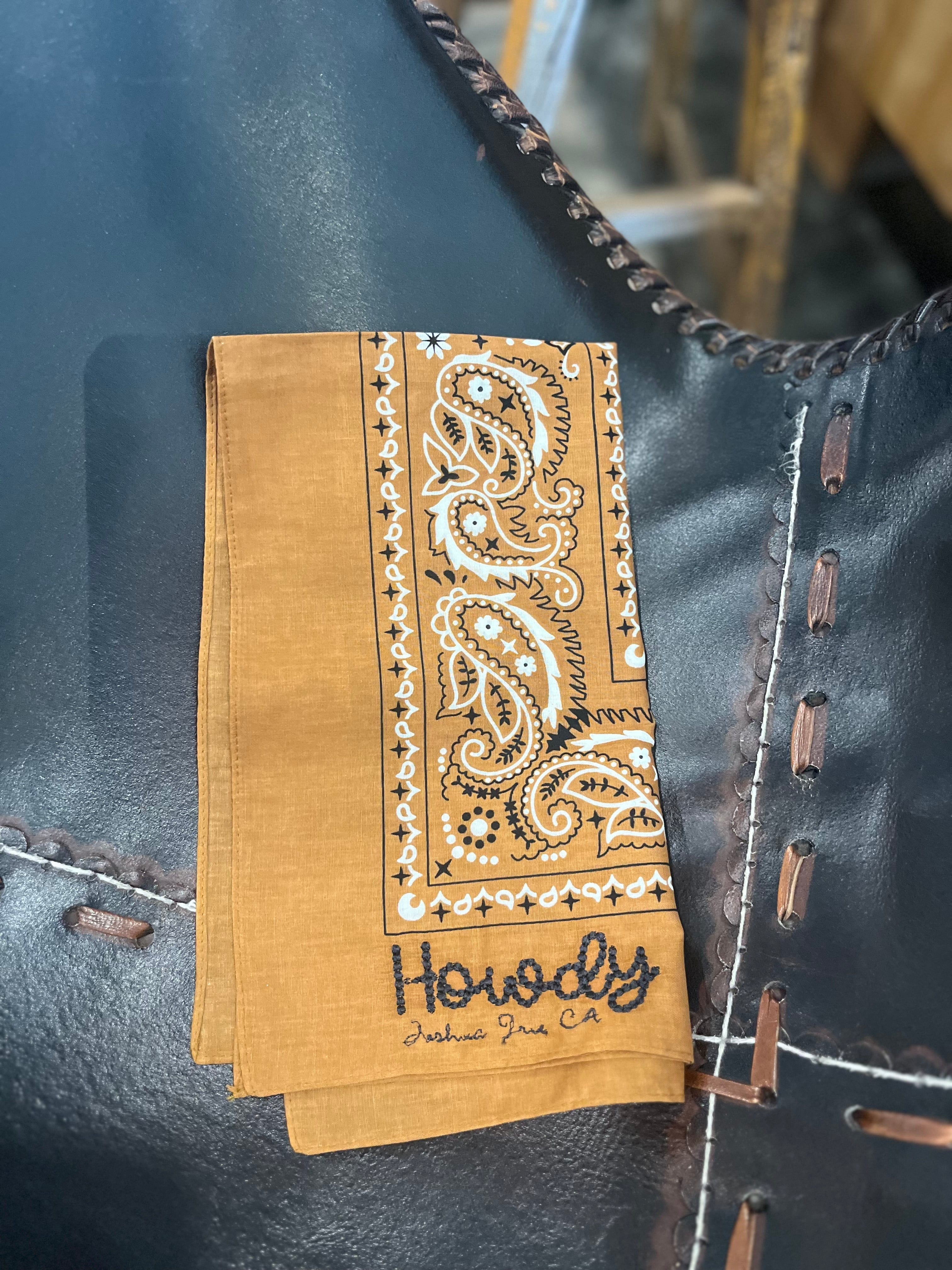 Seamstress Kate Howdy Joshua Tree Embroidered Bandana Handkerchief
