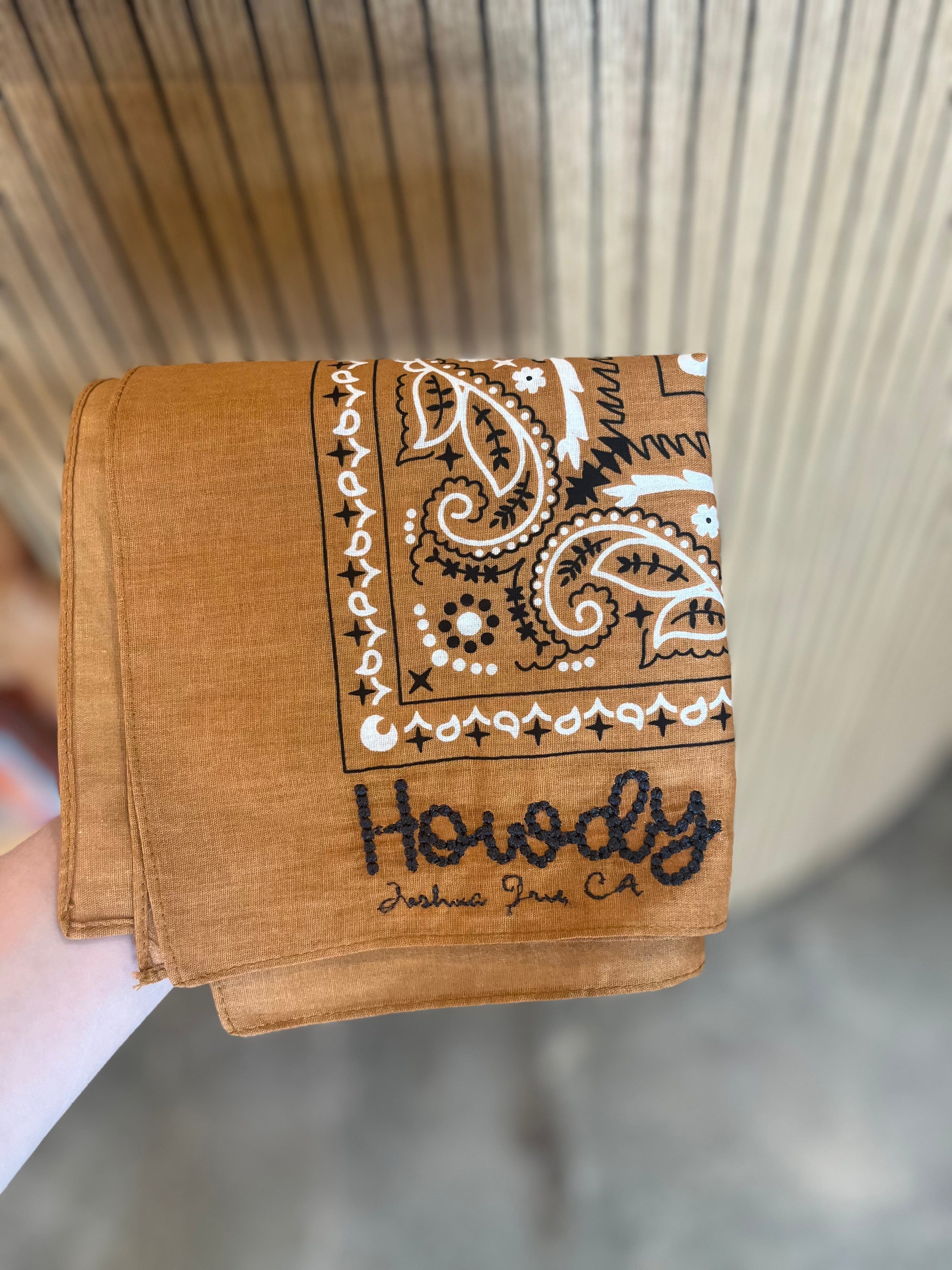 Seamstress Kate Howdy Joshua Tree Embroidered Bandana Handkerchief
