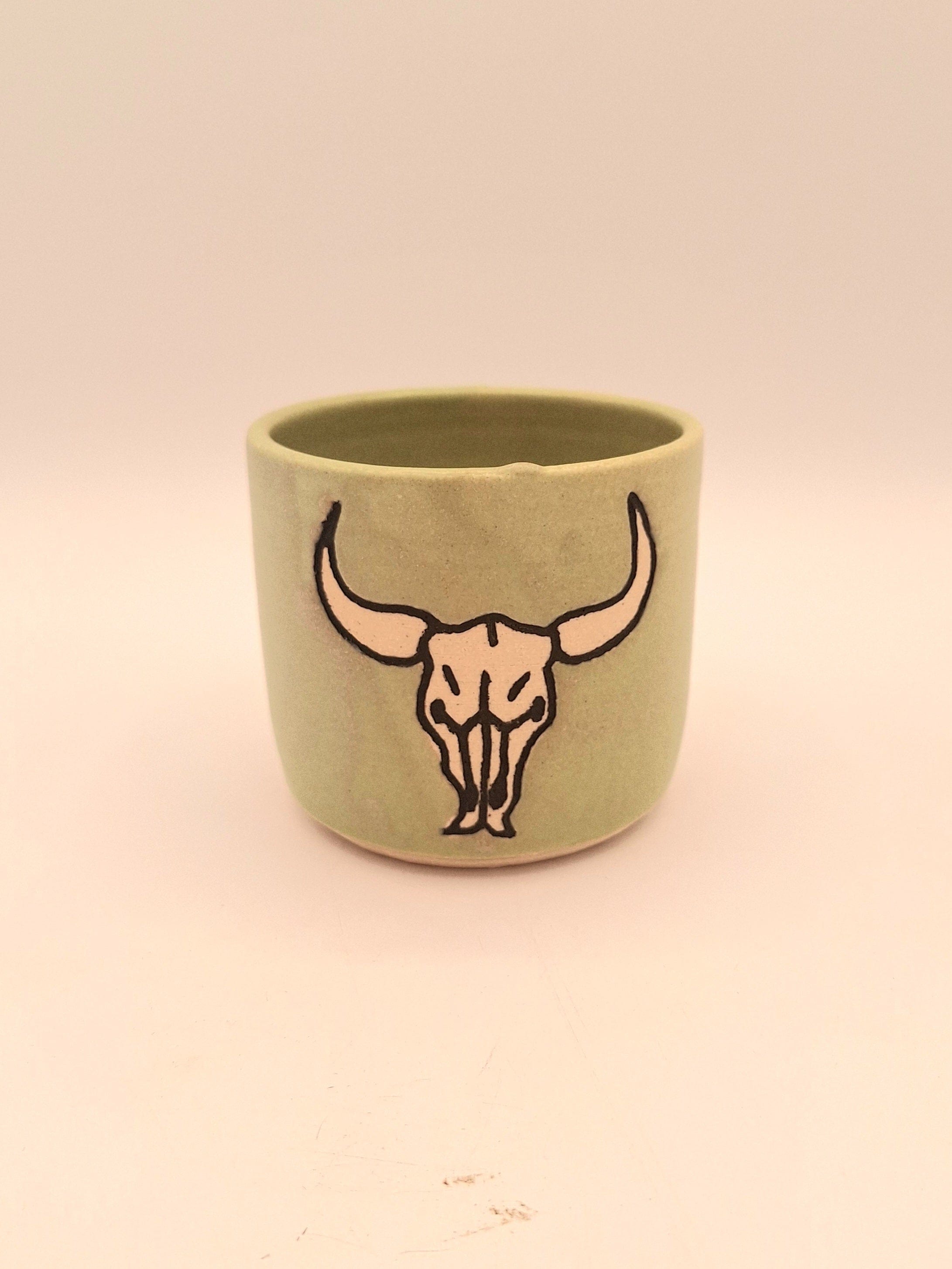 Stray Ceramics Cow Skull Tumbler