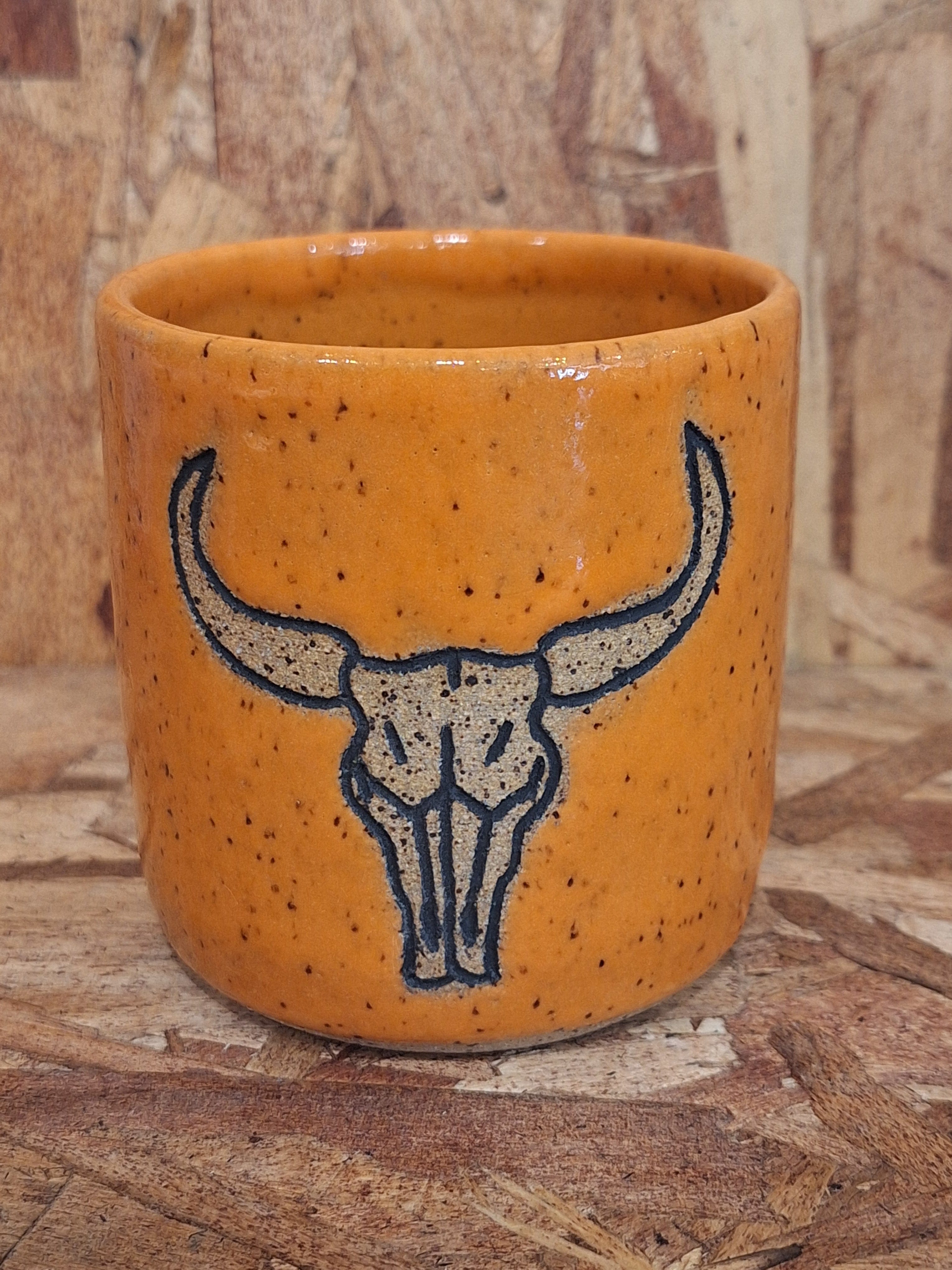Stray Ceramics Cow Skull Tumbler
