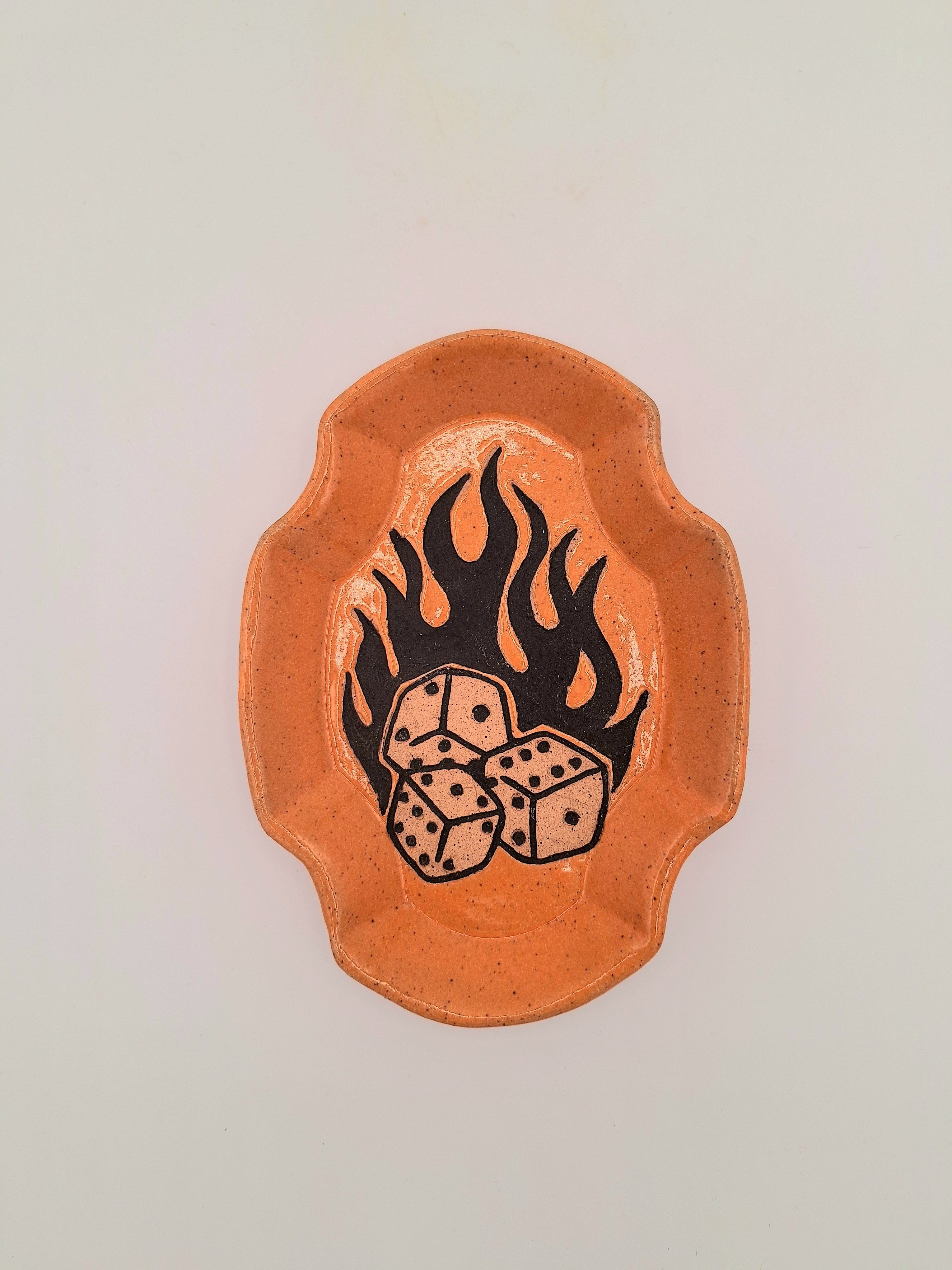 Stray Ceramics Flame Dice Plate Oval Medium